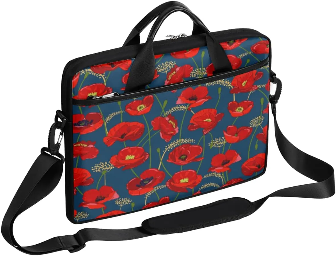 Music Notes Piano Keys Laptop Shoulder Messenger Bag Waterproof Laptop Briefcase Handle Padded Strap
