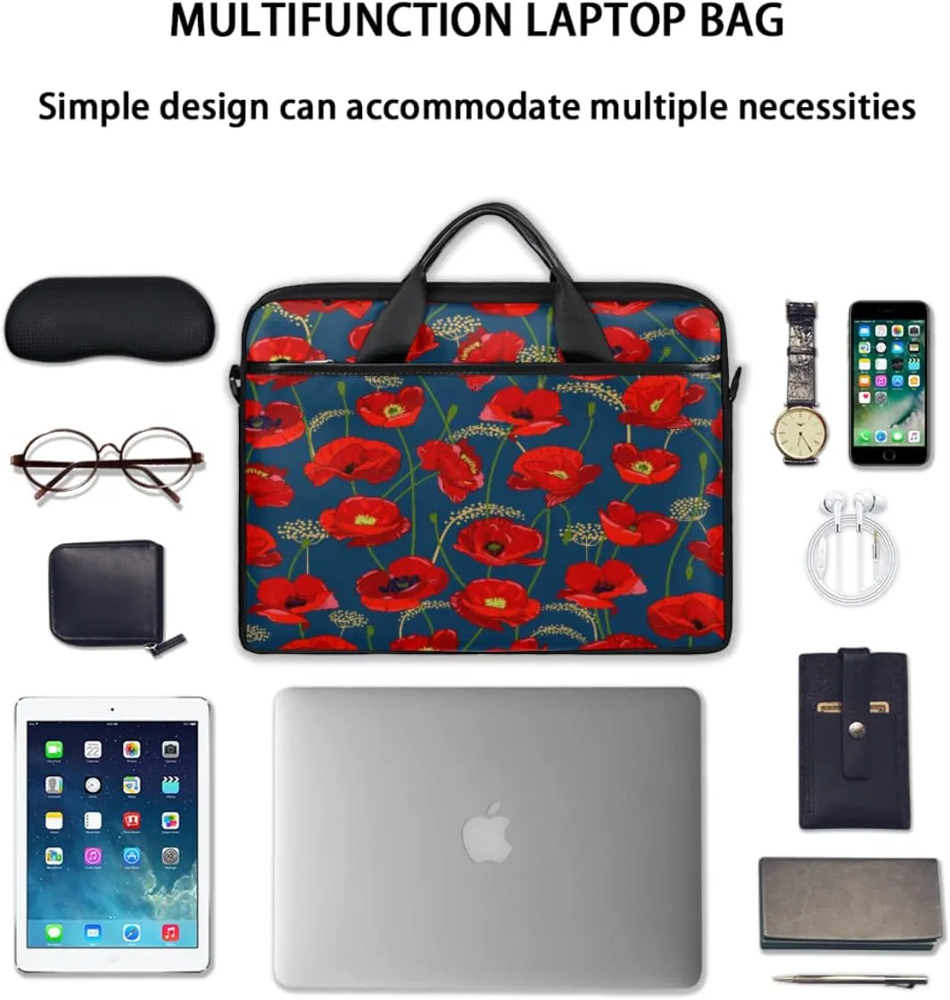 Music Notes Piano Keys Laptop Shoulder Messenger Bag Waterproof Laptop Briefcase Handle Padded Strap