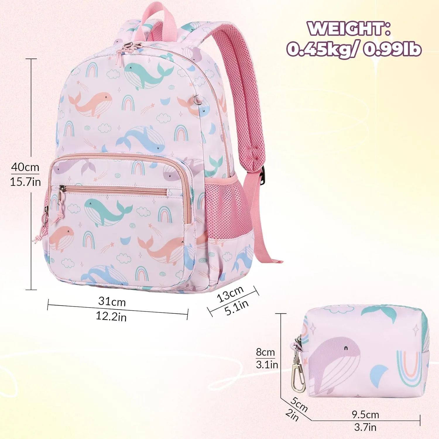 mygreen Kids Backpack, Kawaii Girls Backpack for School
