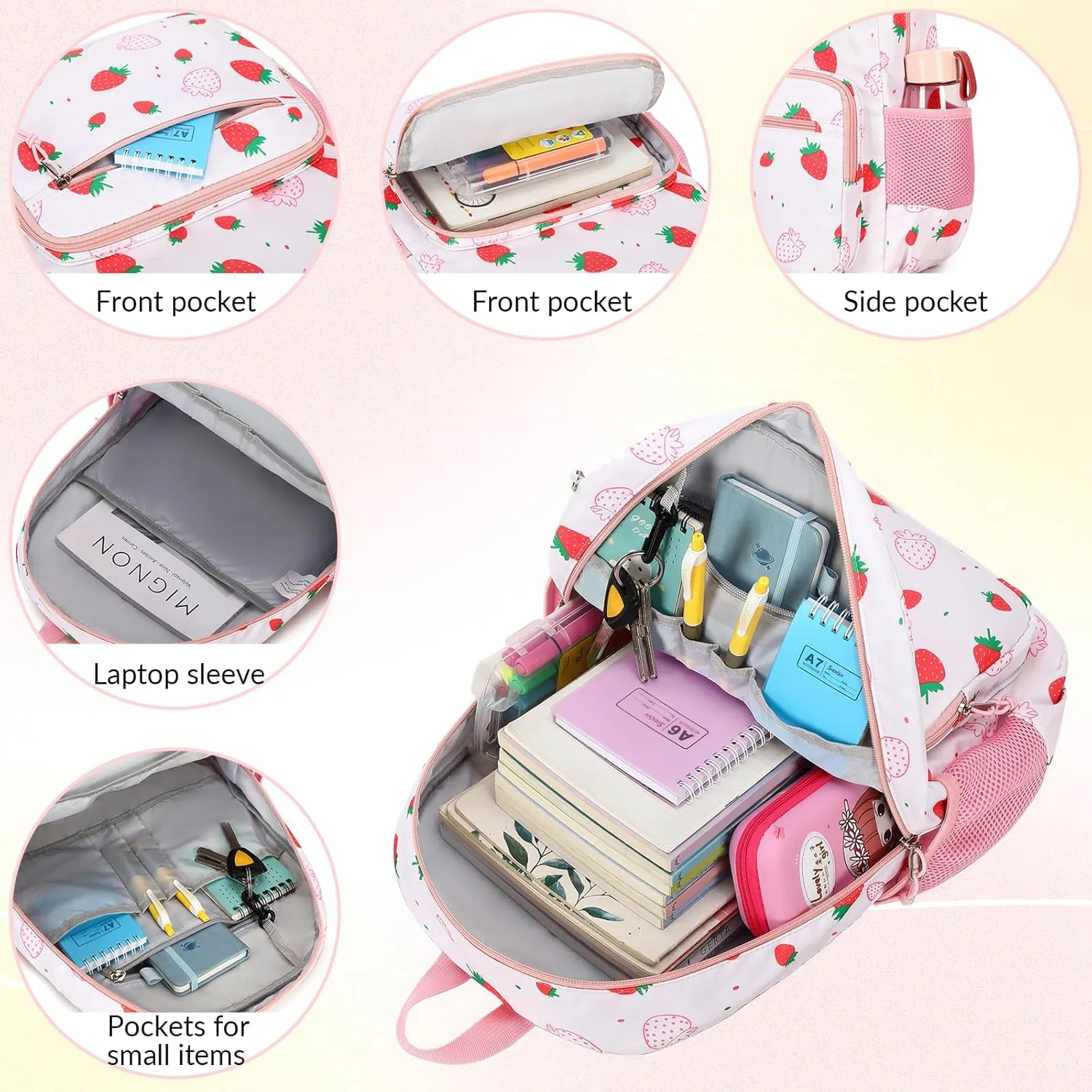 mygreen Kids Backpack, Kawaii Girls Backpack for School