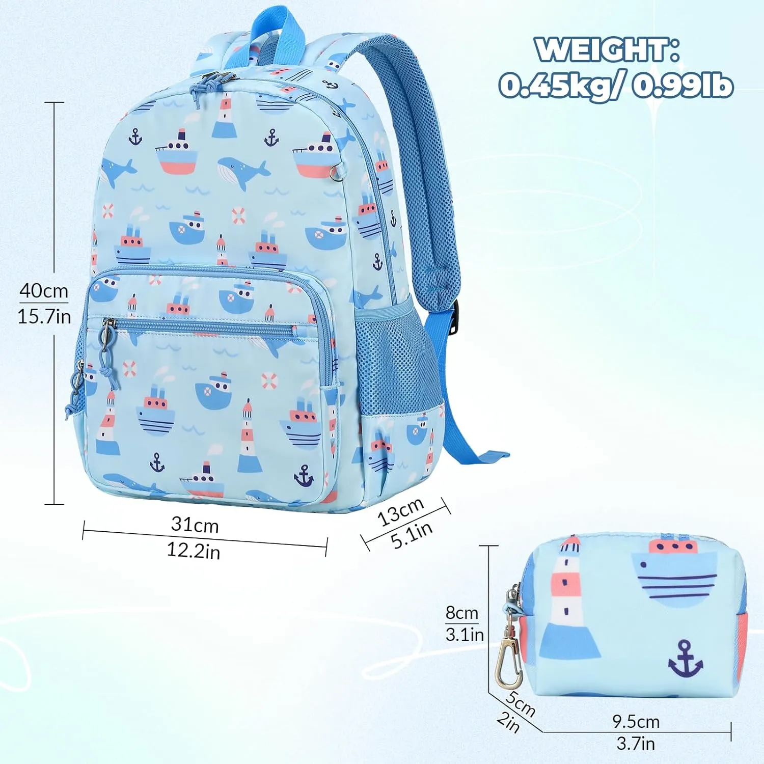 mygreen Kids Backpack, Kawaii Girls Backpack for School