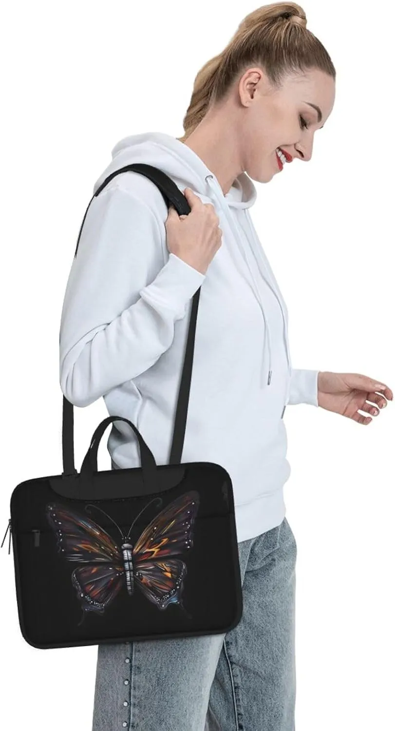 Mystery Butterfly Prints Laptop Bag - with Soft Interior, Multiple Pockets - Ideal for Men, Travel and Business