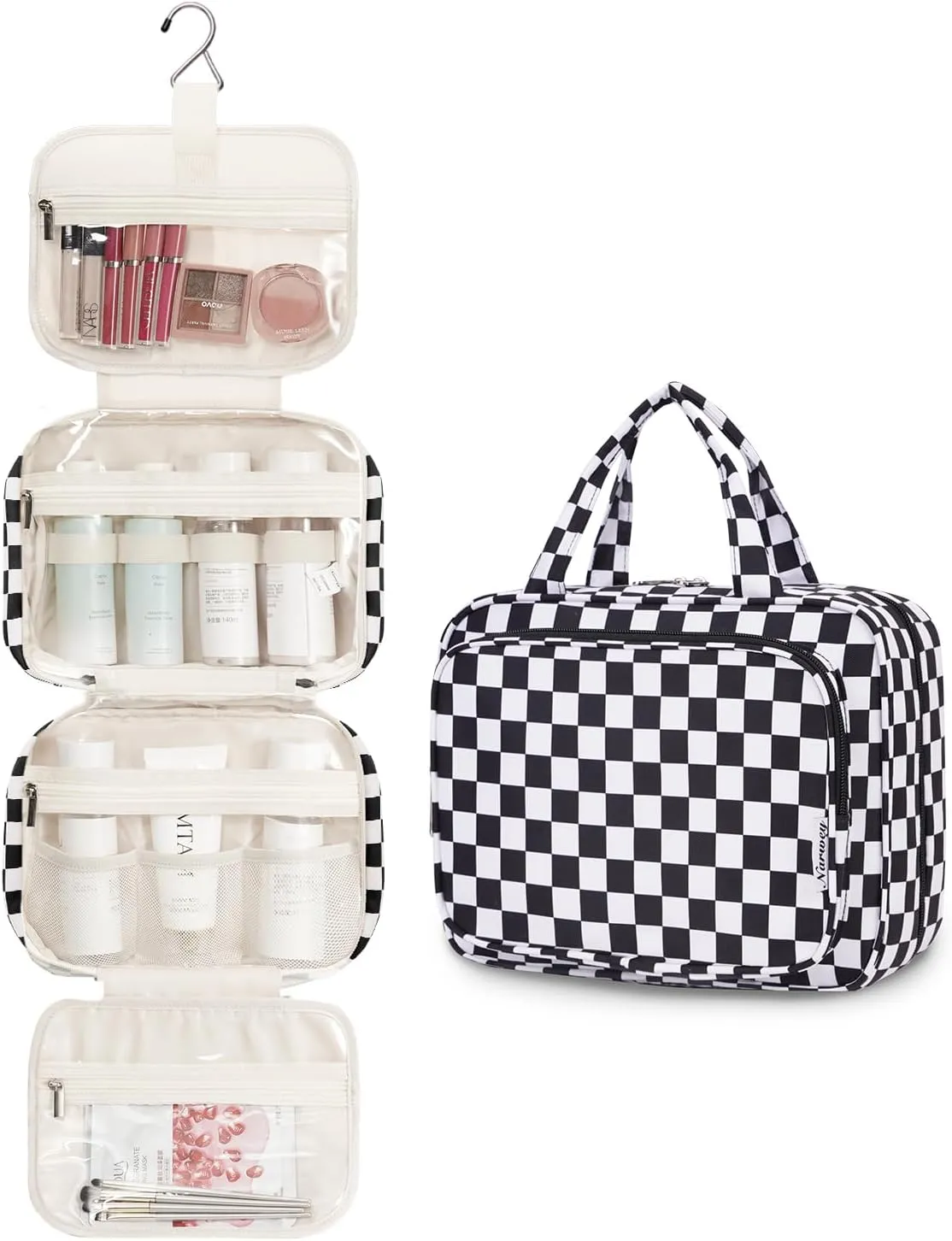 Narwey Large Hanging Toiletry Bag Travel Makeup Bag Cosmetic Organizer for Women and Girls