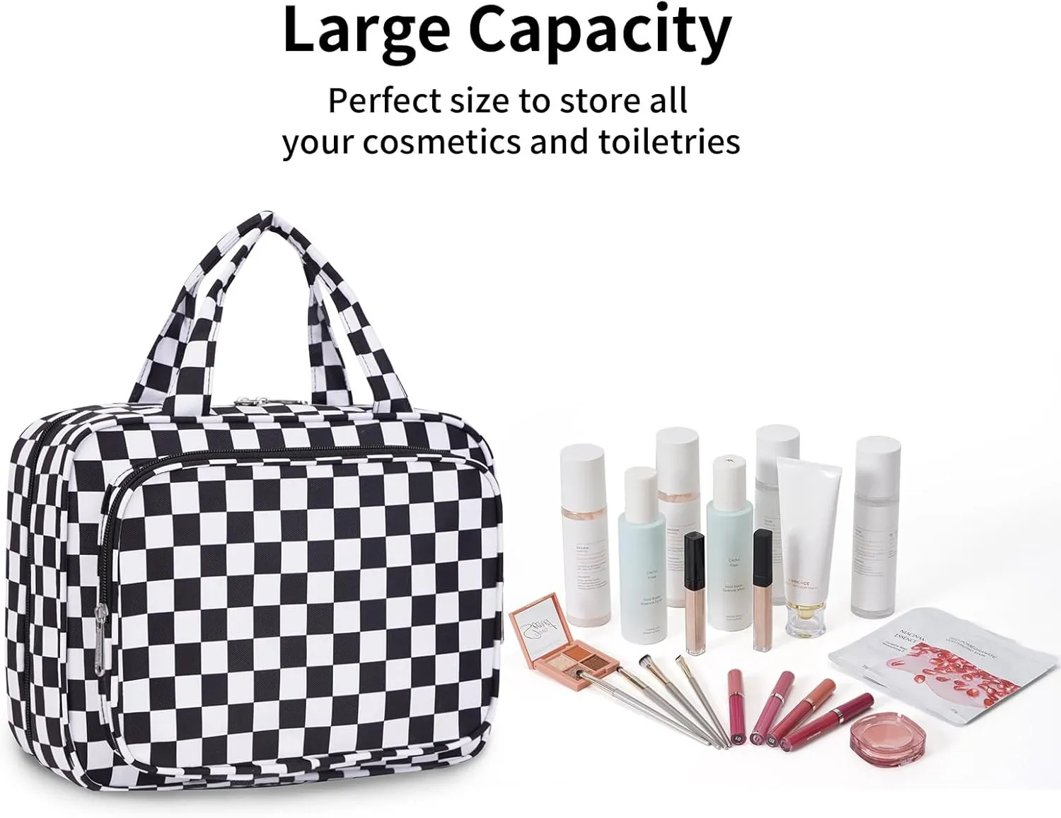 Narwey Large Hanging Toiletry Bag Travel Makeup Bag Cosmetic Organizer for Women and Girls