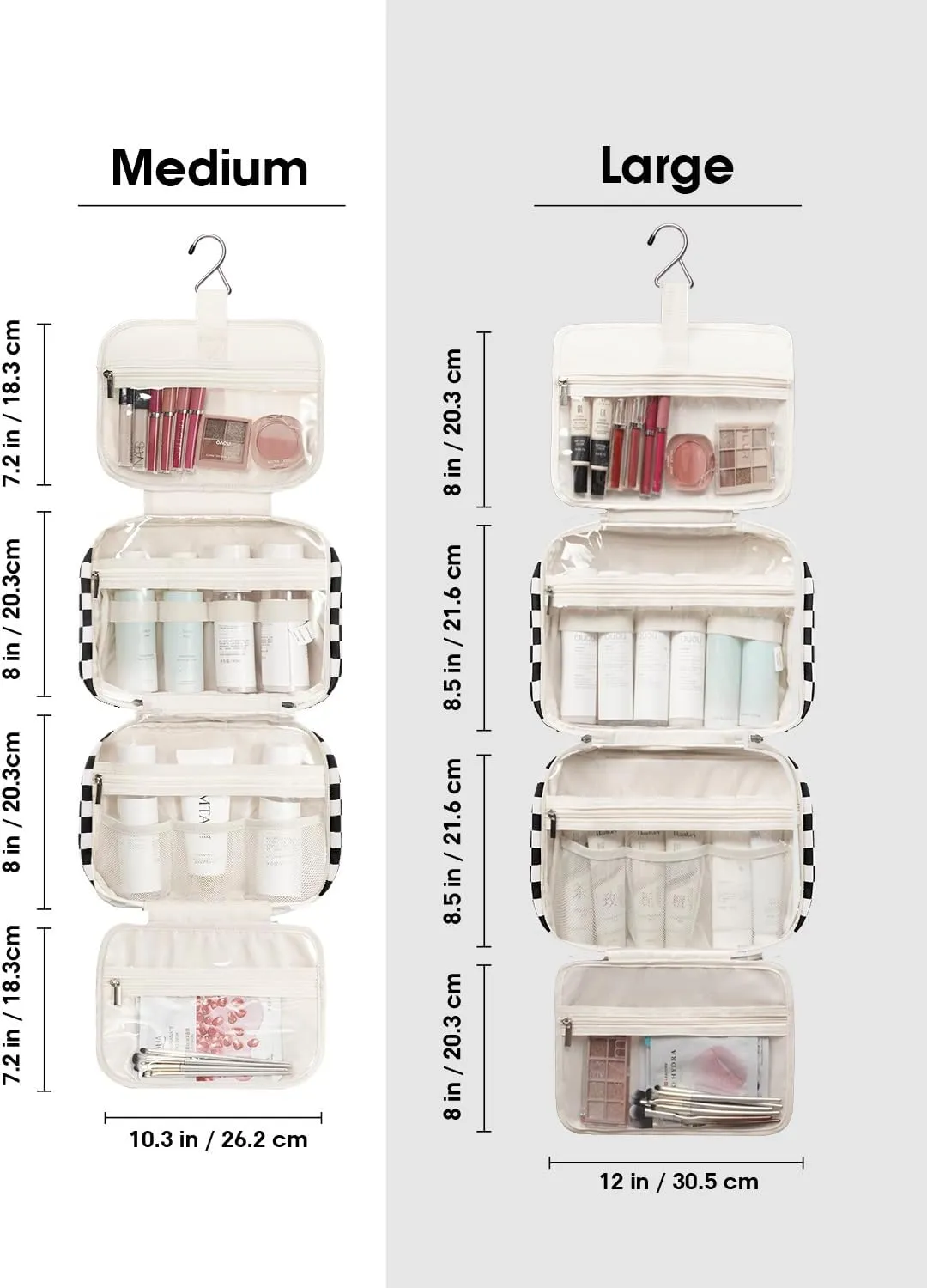 Narwey Large Hanging Toiletry Bag Travel Makeup Bag Cosmetic Organizer for Women and Girls