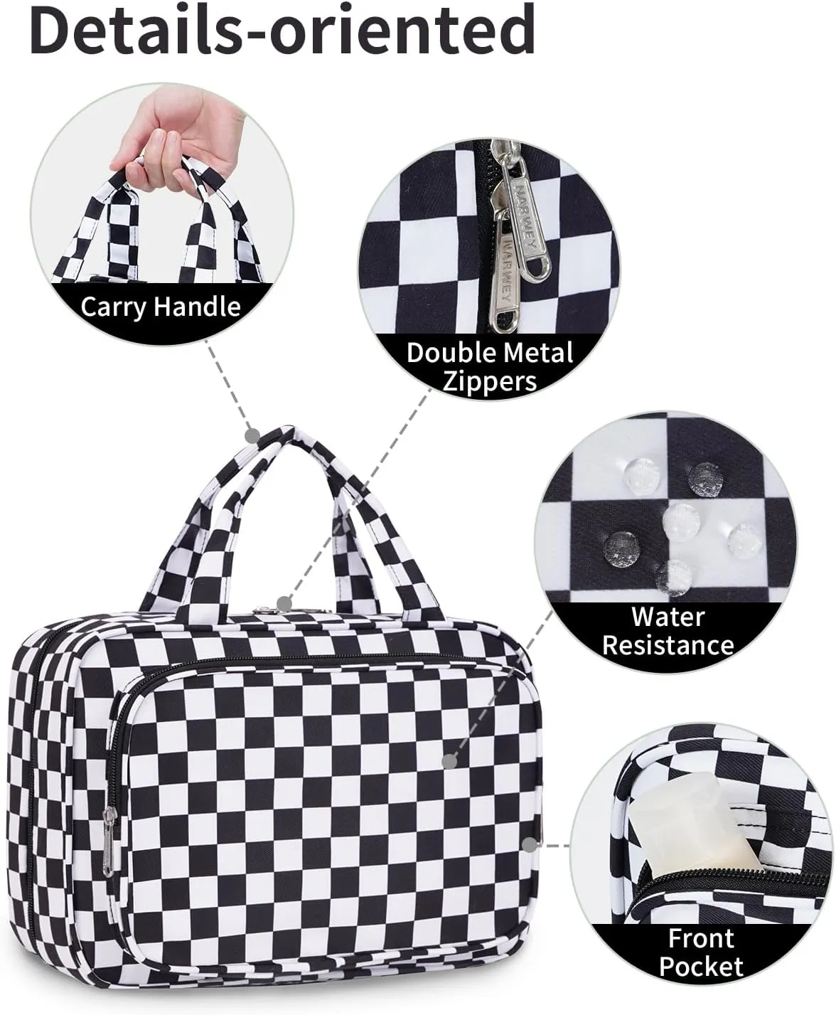 Narwey Large Hanging Toiletry Bag Travel Makeup Bag Cosmetic Organizer for Women and Girls