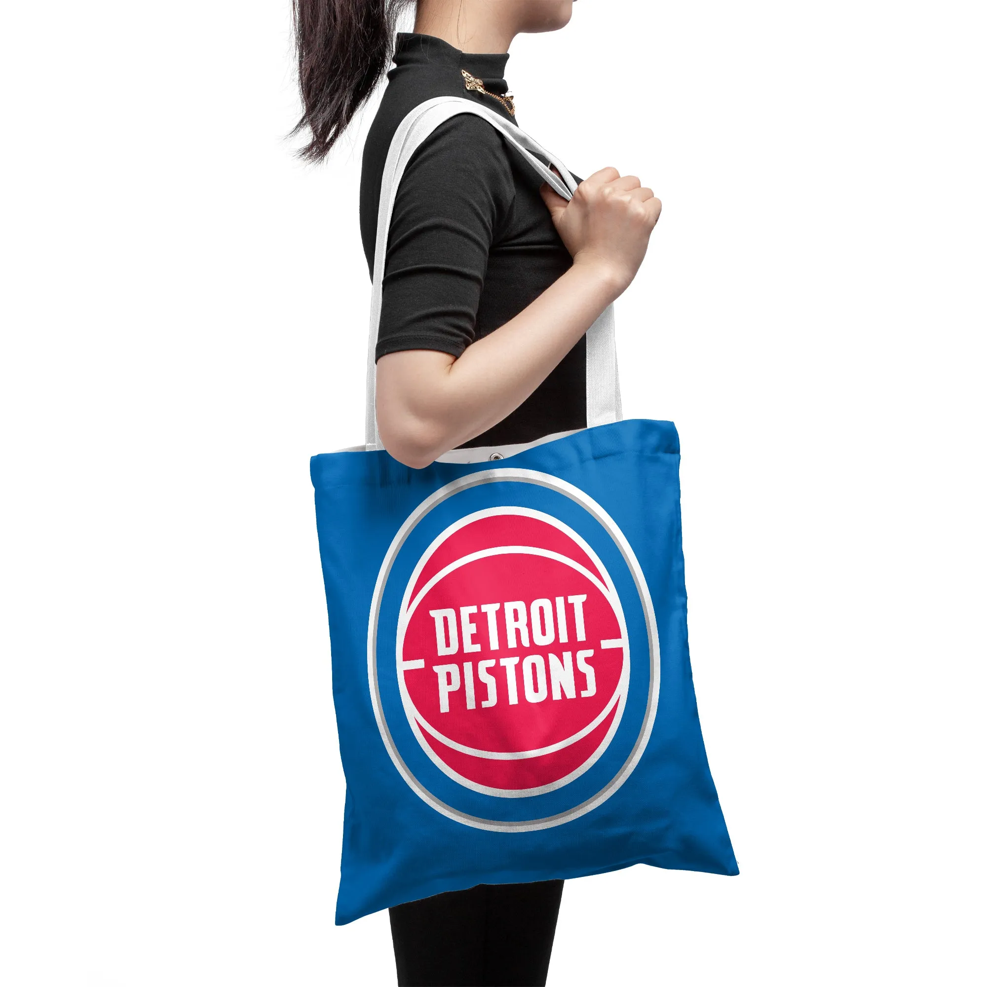 NBA Detroit Pistons Polyester Canvas Tote Bag - Durable and Stylish