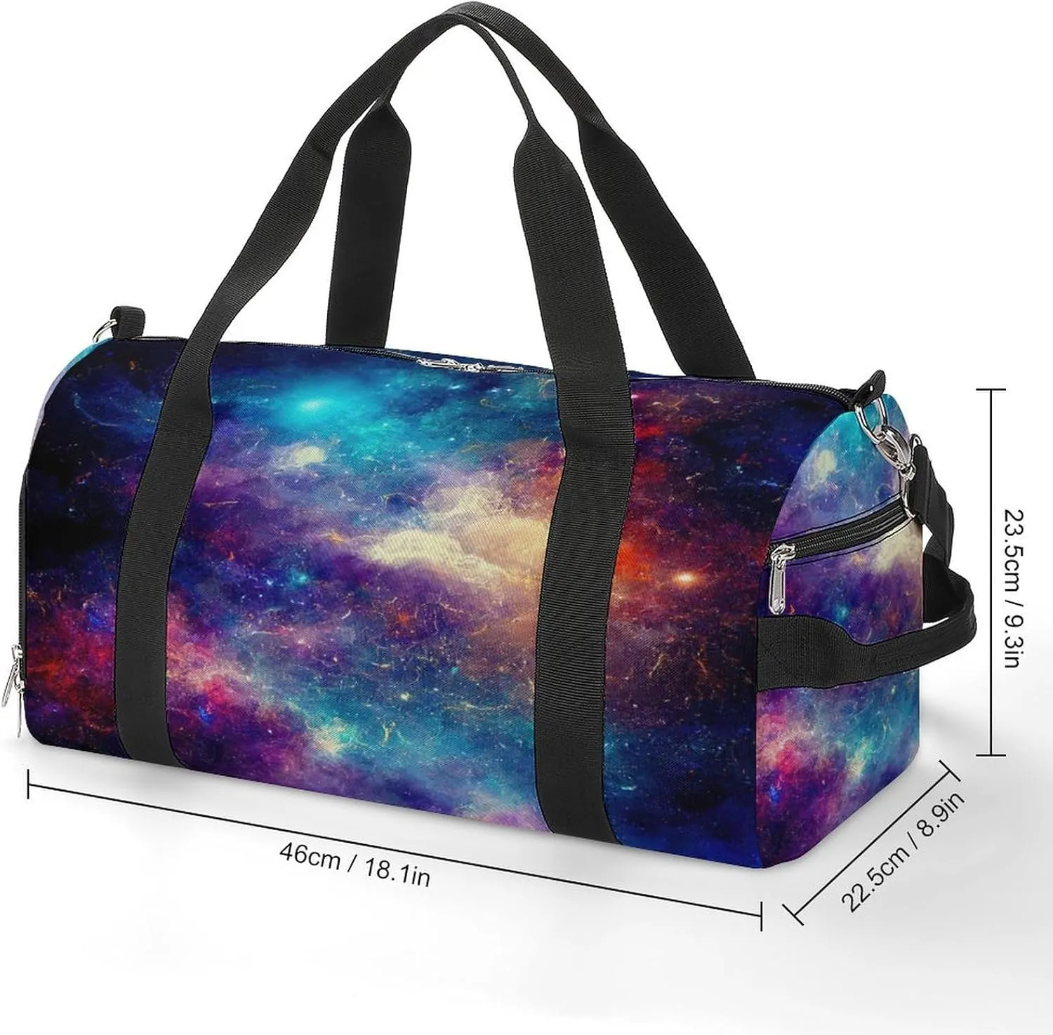 Nebula Milky Way Travel Duffel Bag for Men Women with Shoe Compartment Waterproof