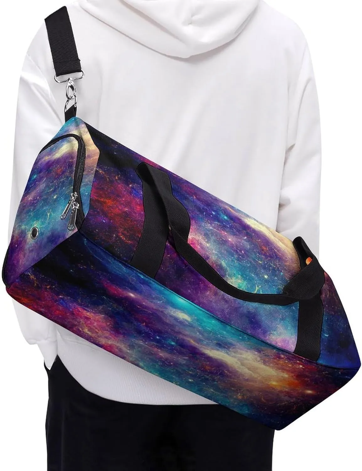 Nebula Milky Way Travel Duffel Bag for Men Women with Shoe Compartment Waterproof