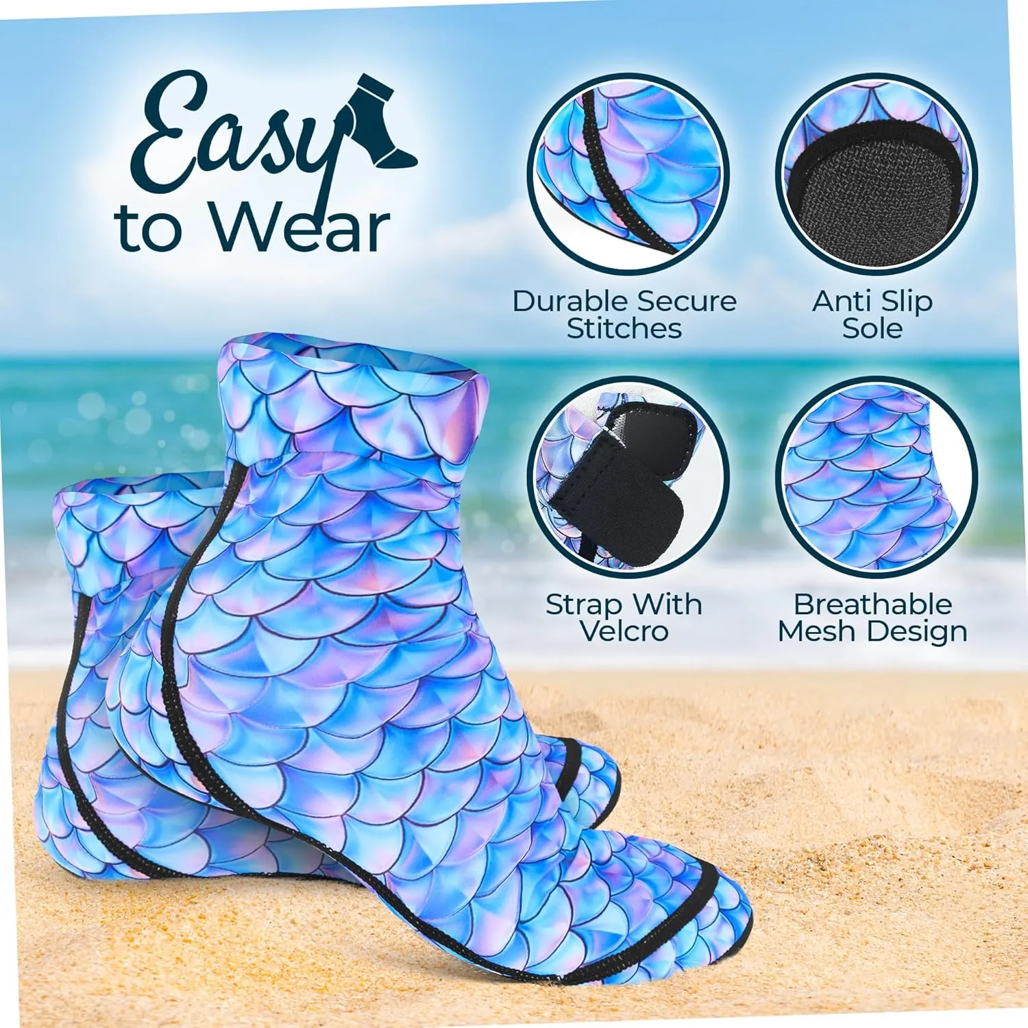Neoprene Beach Socks - Water and Sand Socks for Men and Women