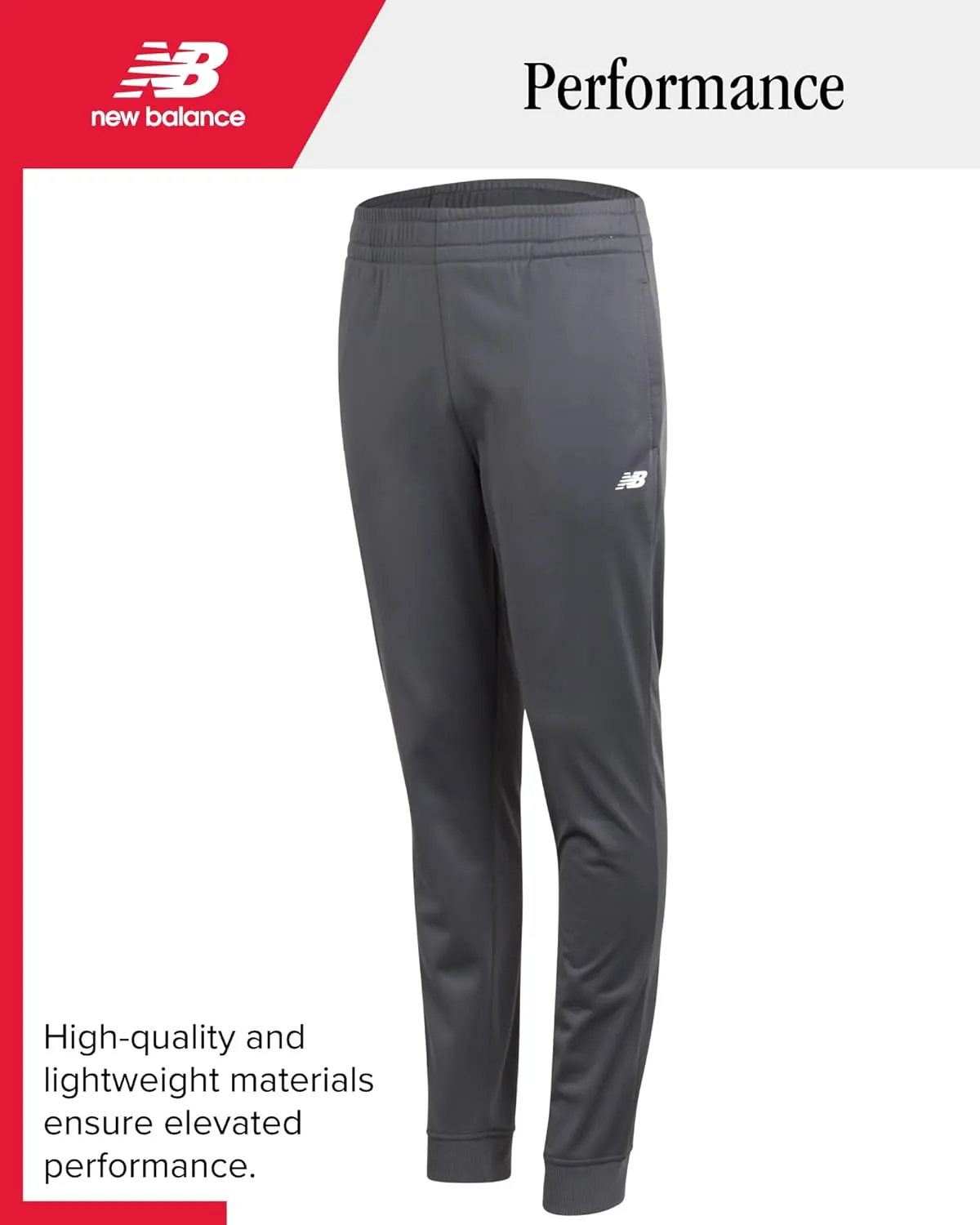 New Balance Boys Sweatpants - 4 Pack Active Tricot Boys Joggers Athletic Pants with Pockets, Kids Activewear Clothes (4-20)