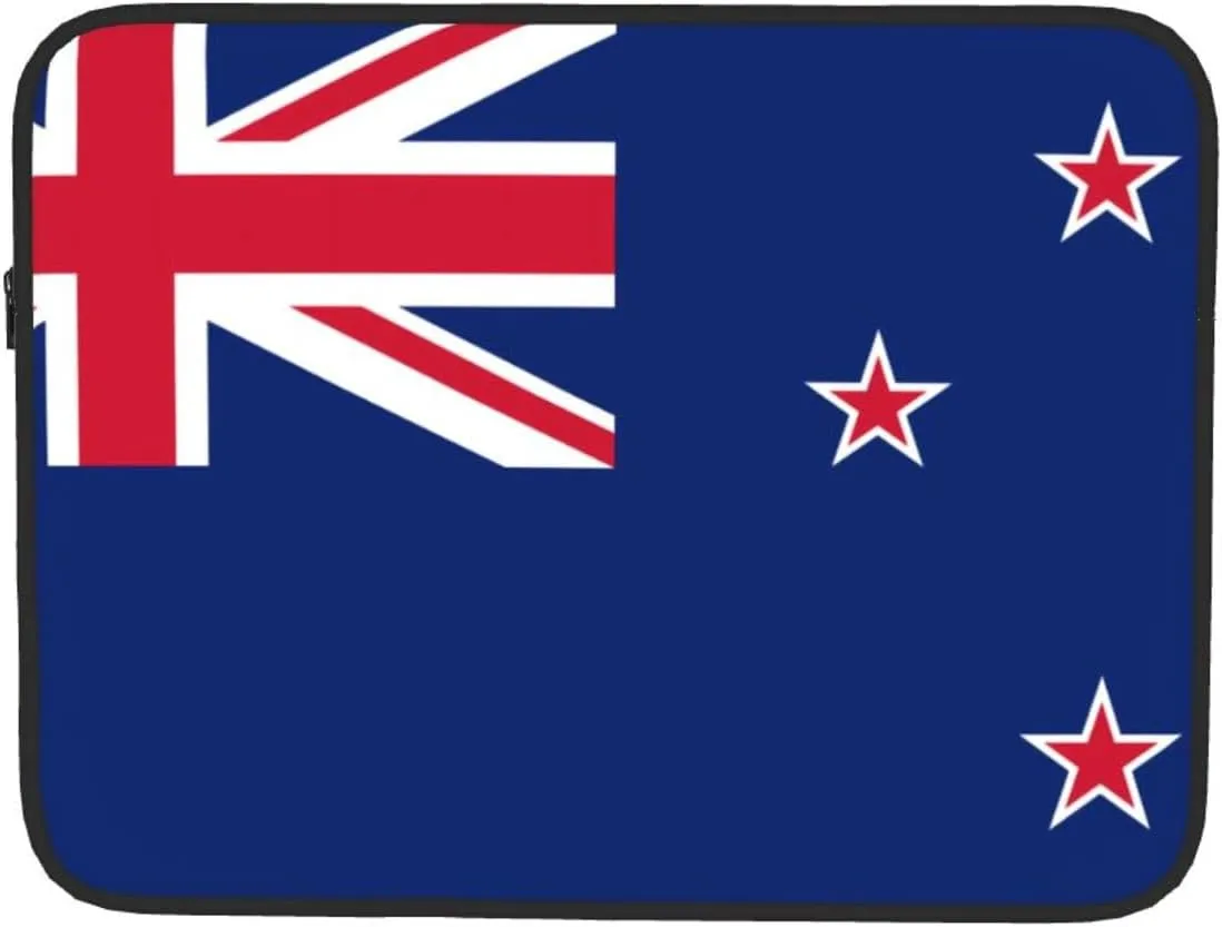New Zealand Flag Pattern Shockproof Portable Laptop 13 inch Sleeve Bag for Men and Women - Ideal for Business Travel, School, and Daily Use