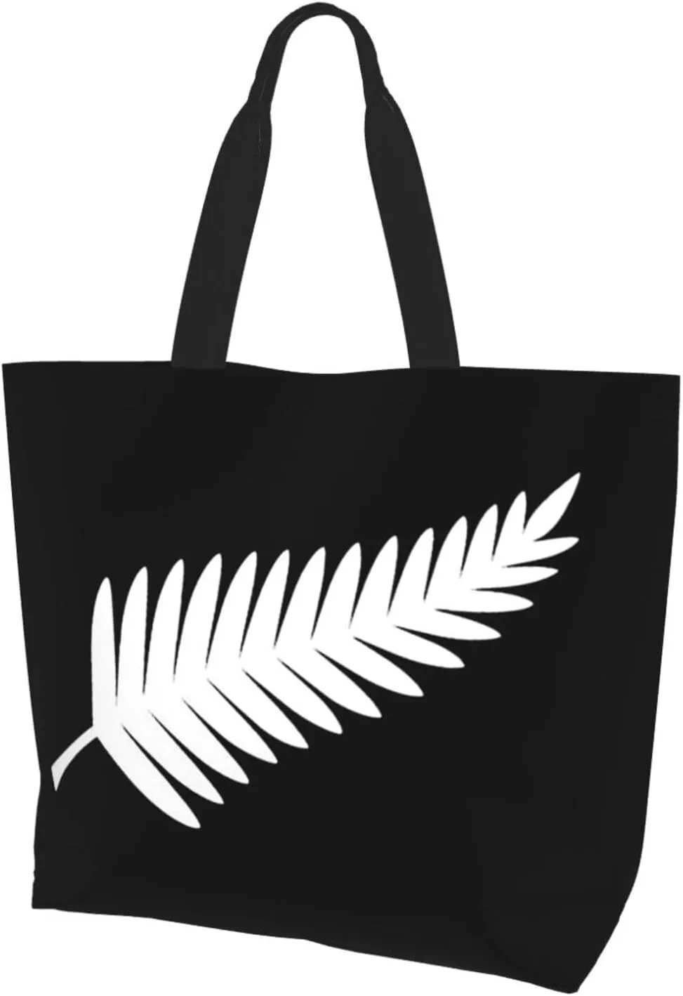 New Zealand Maori Fern Women'S Large Capacity Shoulder Shopping Bag, Reusable Handbag, Gift Bag