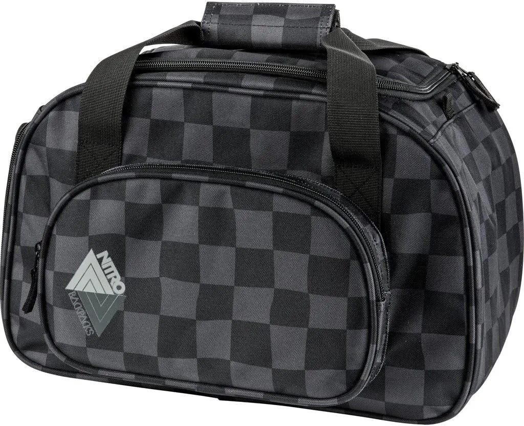 Nitro 1131-878019 Duffle Bag XS School Sports Bag Travel Weekender Gym Bag 40 x 23 x 23 cm 35 L, checker (Black) - 1131878019_1955_40 x 23 x 23 cm, 35 Liter