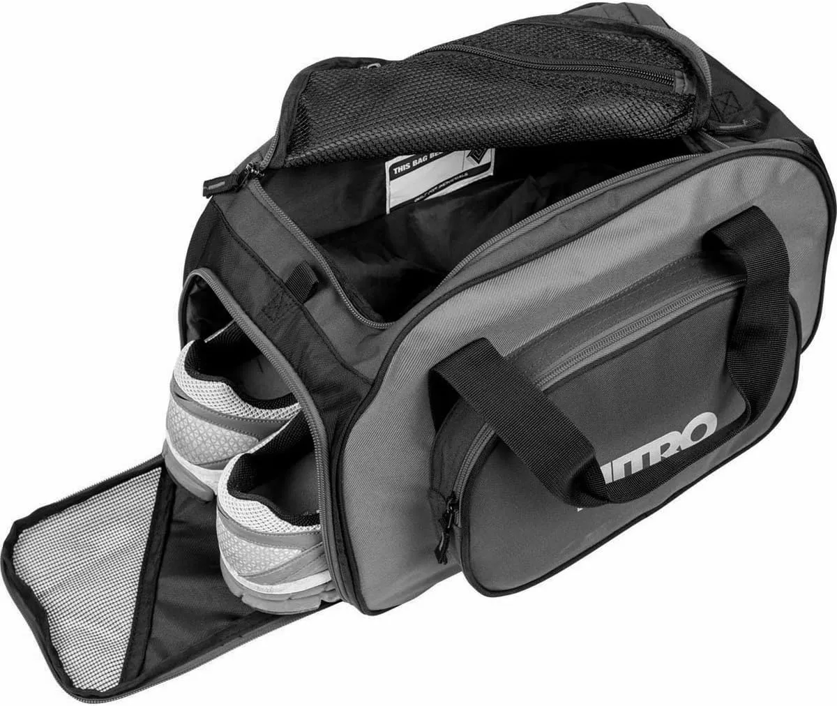 Nitro 1131-878019 Duffle Bag XS School Sports Bag Travel Weekender Gym Bag 40 x 23 x 23 cm 35 L, checker (Black) - 1131878019_1955_40 x 23 x 23 cm, 35 Liter