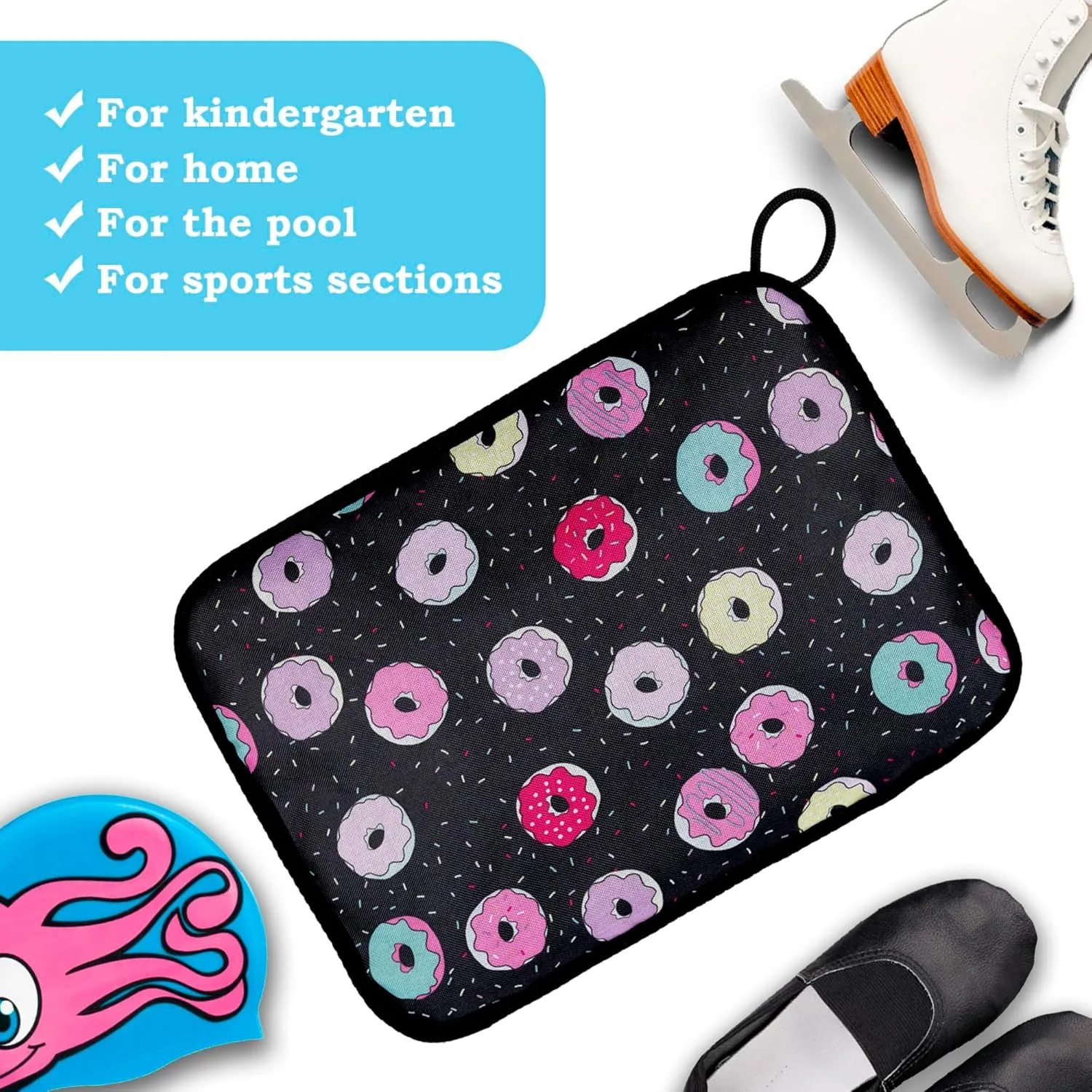 Non-Slip Toddler Mat for Changing Shoes – Ideal for Kids in Kindergarten, Daycare, Nursery, Preschool, Hiking, School, Sports Clubs, Swimming Pools