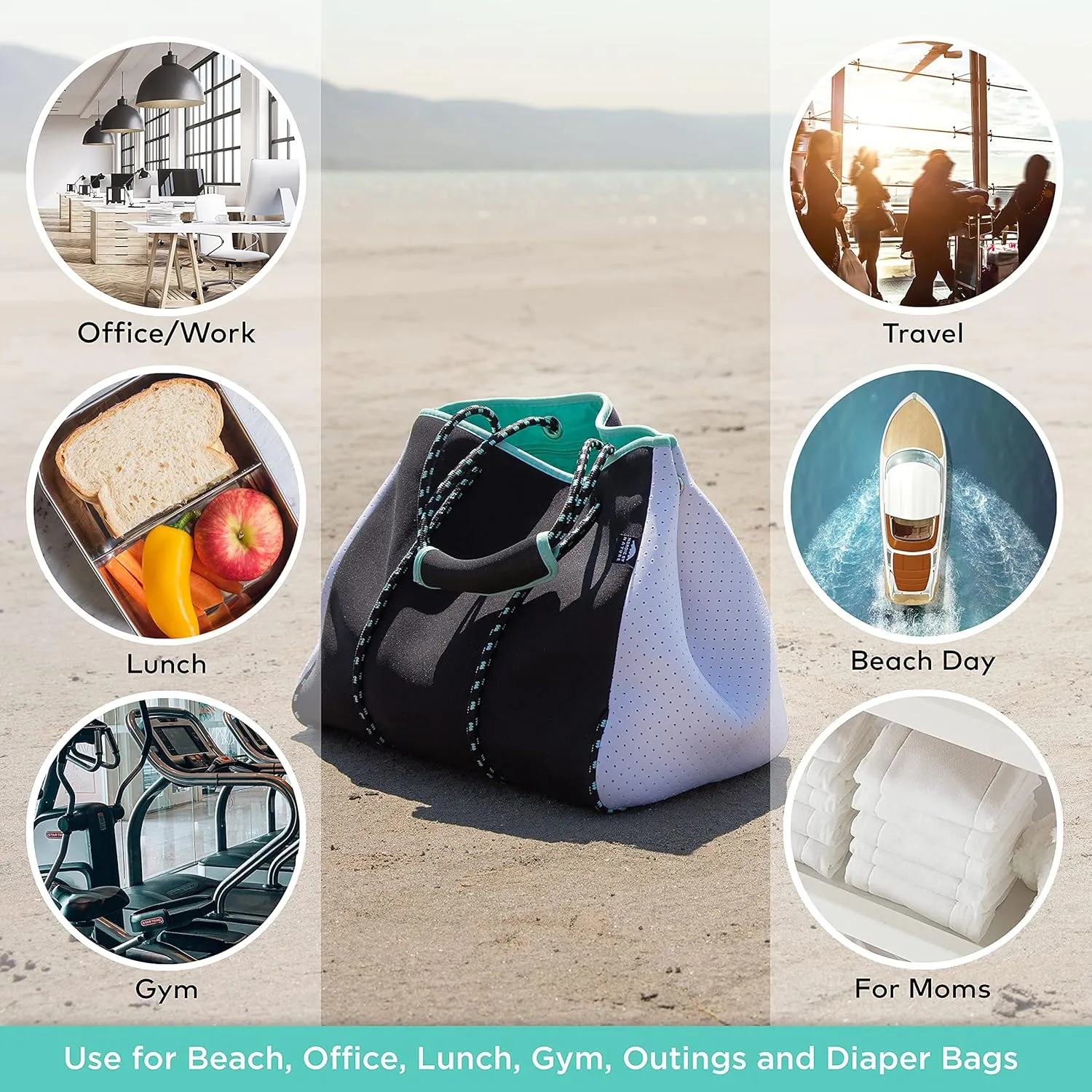 Nordic By Nature Large Designer Beach Bag Tote For Women, Men And Kids