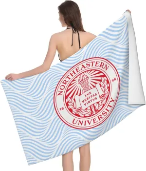 Northeastern University Beach Towel, Oversized Pool Towel, Quick Dry Microfiber Beach Towel for Men and Women