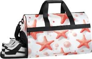 Ocean Gym Bag for Men- 43L large Duffle Bag for Travel, Starfish Travel Bag with Shoe Compartment-Personal Item Travel Bag Weekender Bags for Women