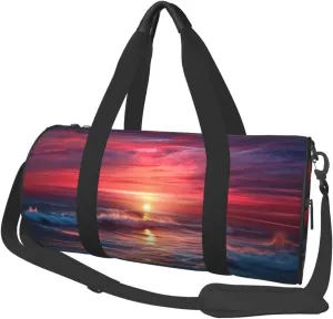 Ocean Tide at Warm Twilight Duffle Bag for Women Men Personal Item Travel Bags Canvas Weekender Overnight Bag Lightweight Sports Tote Gym Bags Carry On Luggage Bag