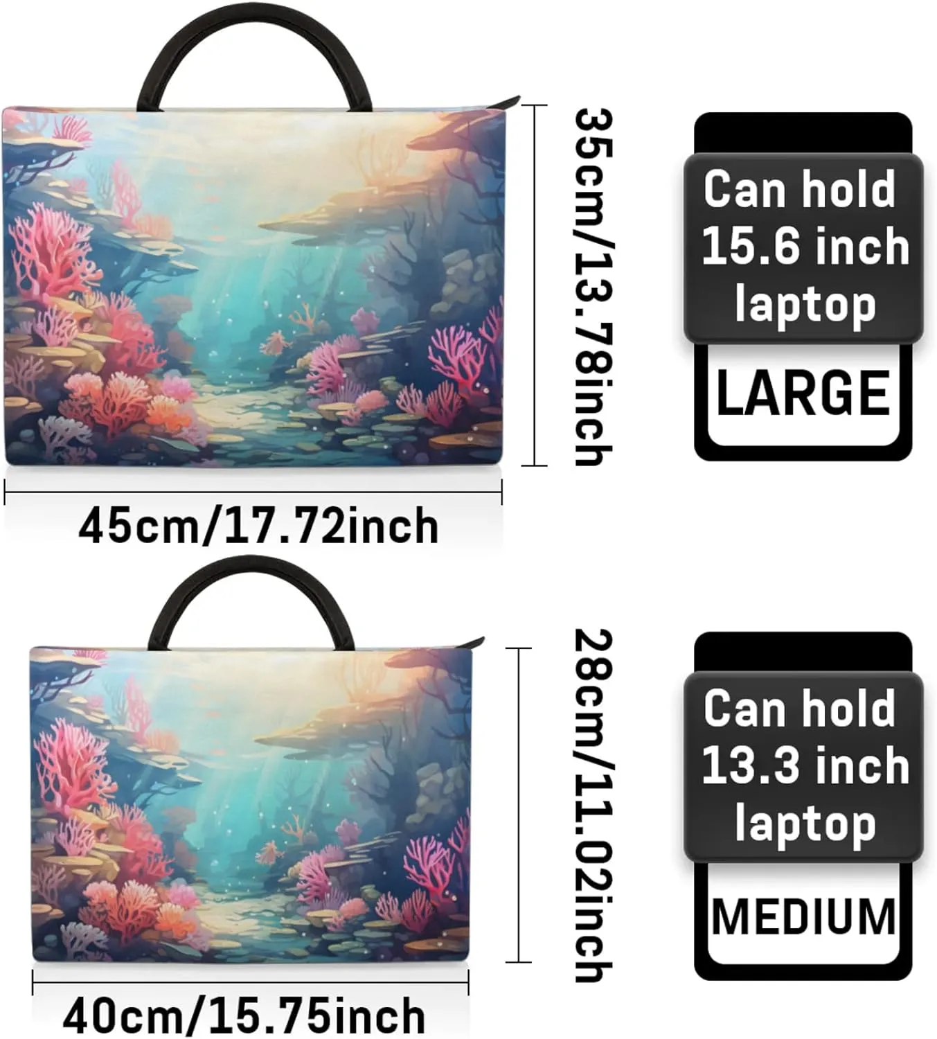 Oceanic Coral Laptop Sleeve with Handle Waterproof Computer Carrying Case
