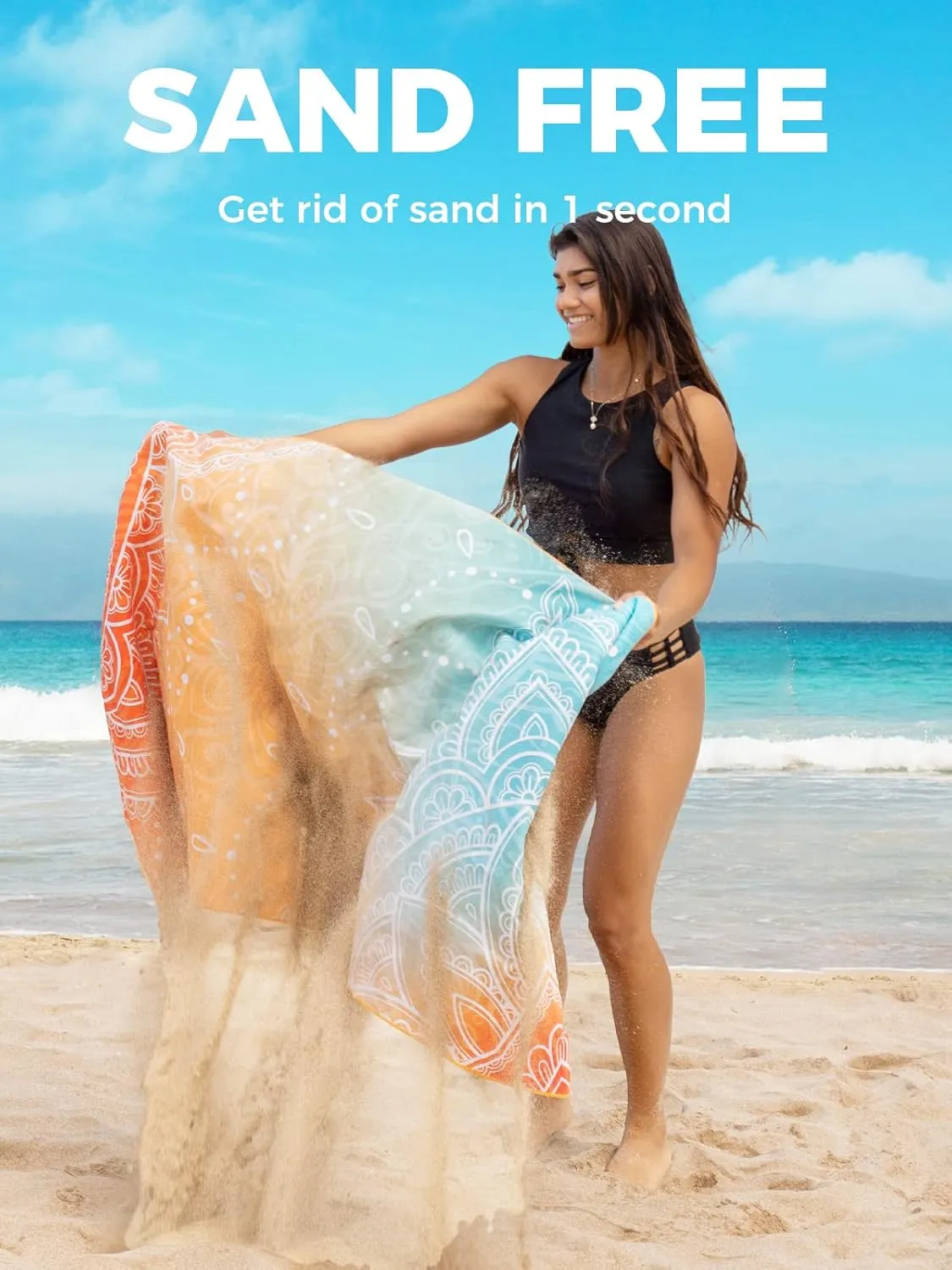 OCOOPA Microfiber Beach Towel Fast Drying, Extra Large 71" x 32" Sand Free Beach Towel Super Lightweight Towels for Swimming Pool, Camping, Picnic, Yoga Gym Sports