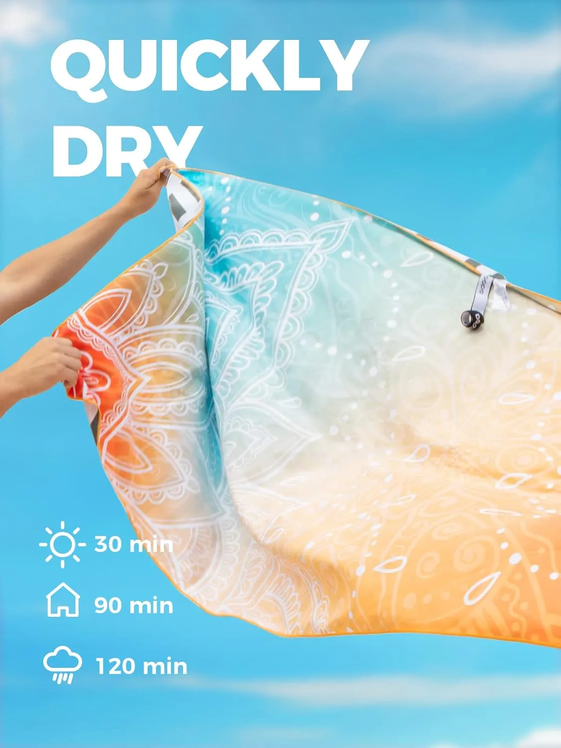 OCOOPA Microfiber Beach Towel Fast Drying, Extra Large 71" x 32" Sand Free Beach Towel Super Lightweight Towels for Swimming Pool, Camping, Picnic, Yoga Gym Sports