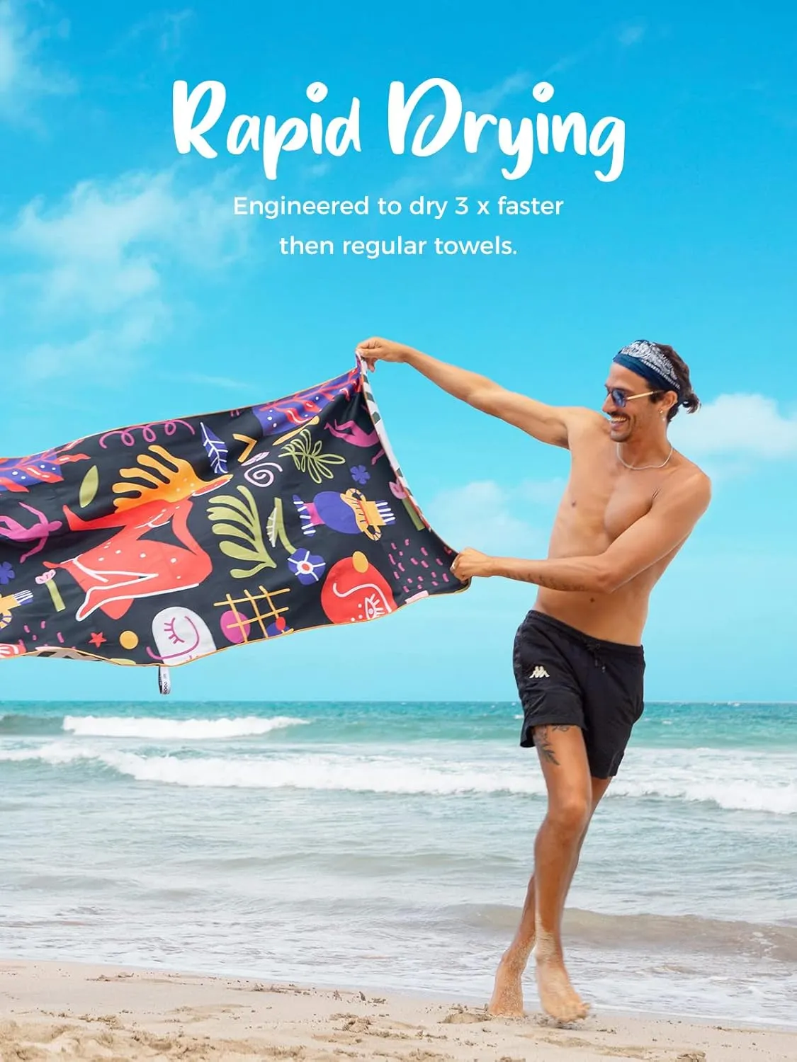OCOOPA Microfiber Beach Towel Sand Free, Extra Large 71''X32'' Oversized Towels, Lightweight Compact Quick Dry Absorbent Pool Towel for Bath,Camping,Swimming,Travel Accessories
