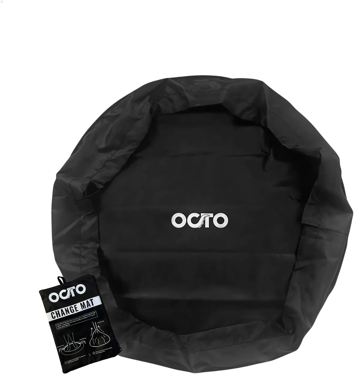 OCTO Changing Mat - Surfing Accessory to Transport Your Wetsuit or Swim Gear Sand-Free - Durable Waterproof Surf Bag - Keeps Your Car Clean - Drawstring Dry-Bag for the Beach Lake Pool