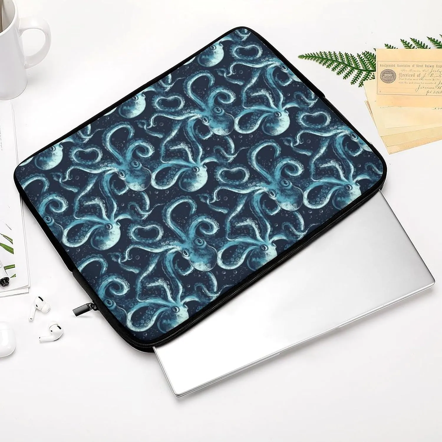 Octopus Ocean Laptop Sleeve 13/15 Inch Briefcase Cover Shockproof Protective Case Handbags Portable Laptop Bag