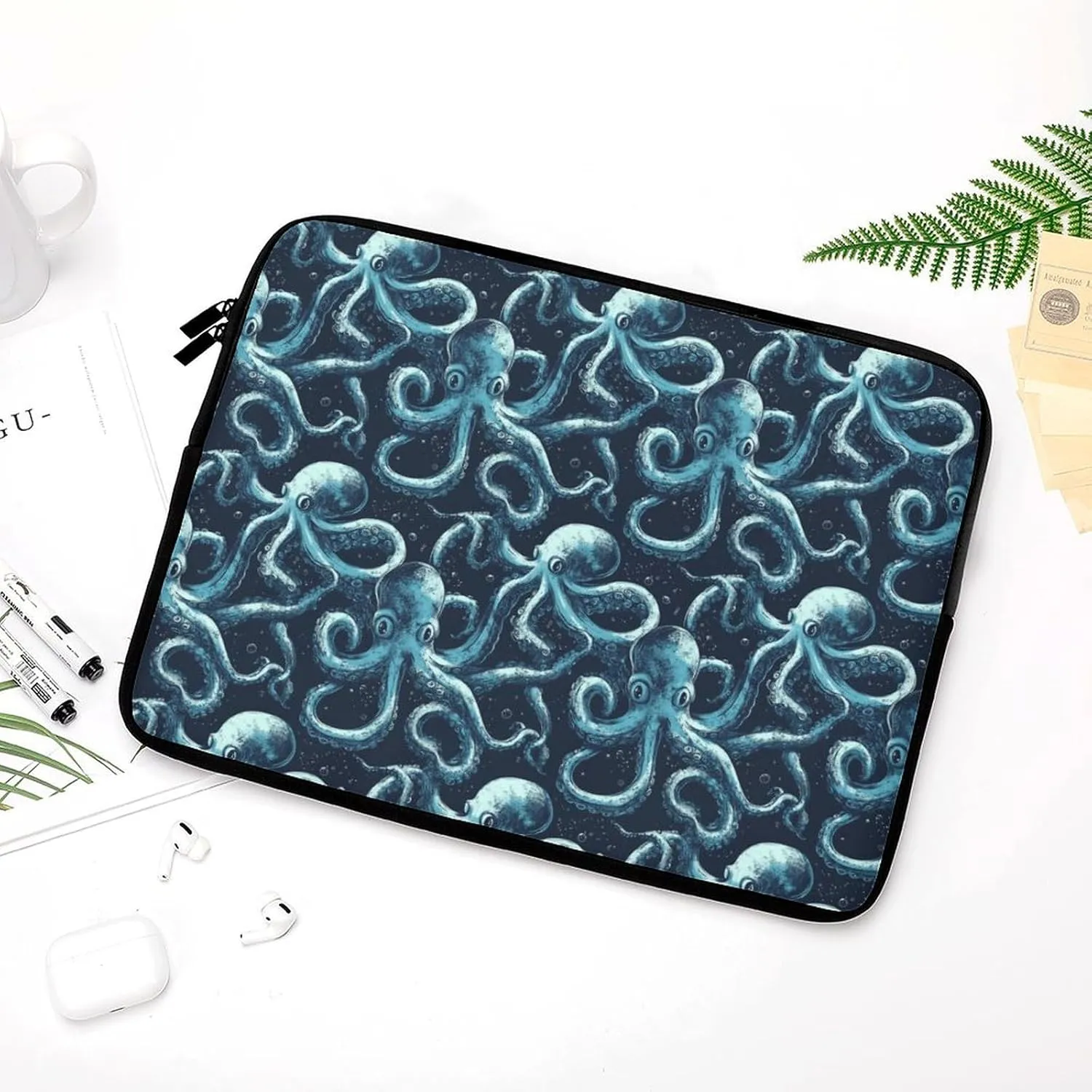 Octopus Ocean Laptop Sleeve 13/15 Inch Briefcase Cover Shockproof Protective Case Handbags Portable Laptop Bag