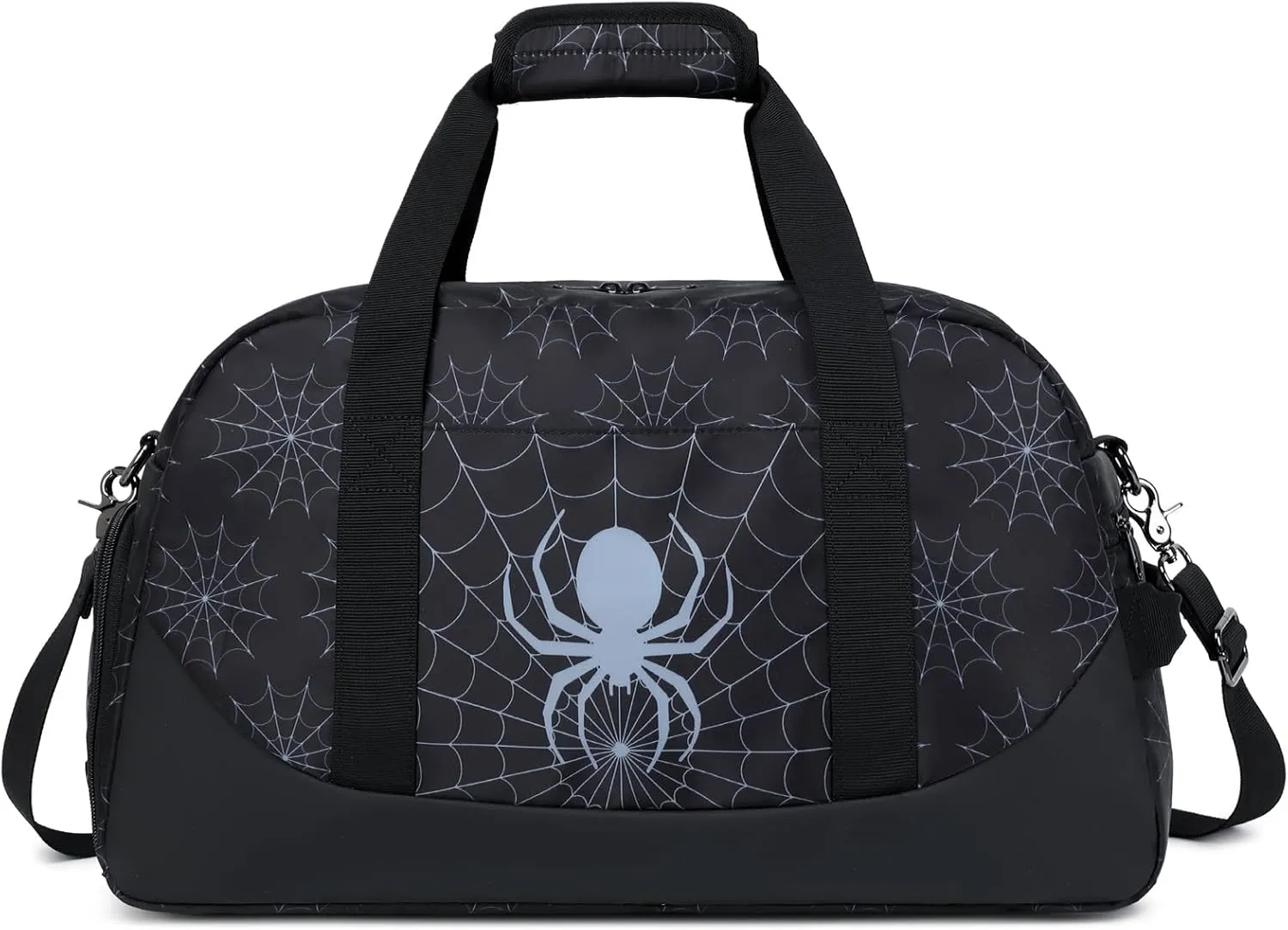 Octsky Kids Sports Gym Bag Boys Girls Overnight Weekend Bag with Shoe Compartment Small Soccer Duffel Football Bag, Spider black