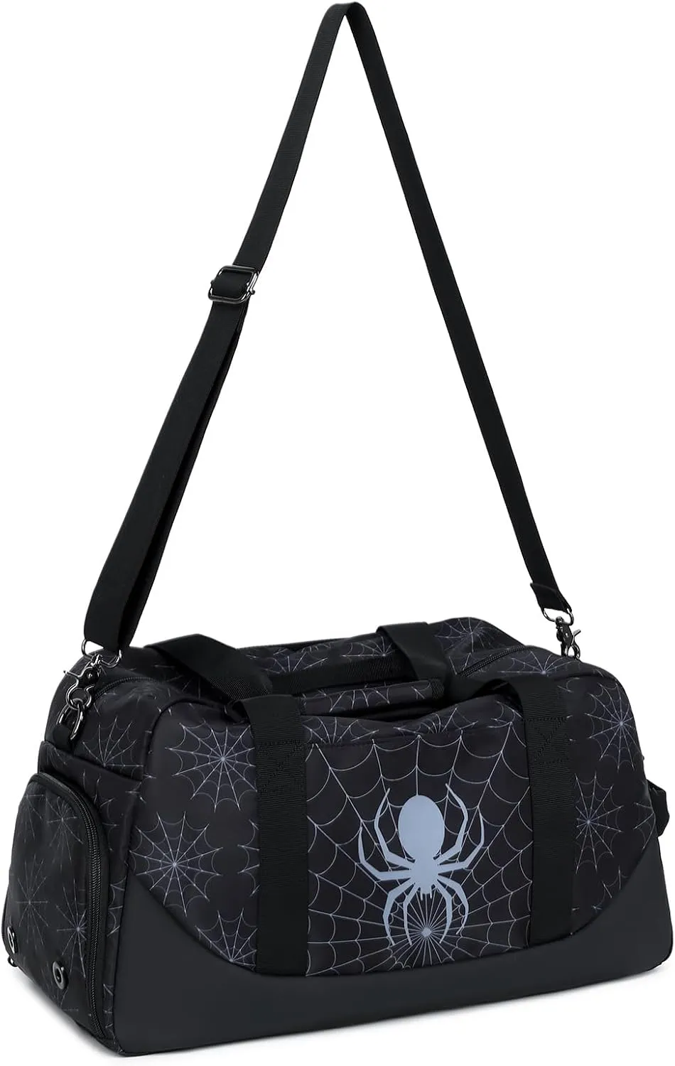 Octsky Kids Sports Gym Bag Boys Girls Overnight Weekend Bag with Shoe Compartment Small Soccer Duffel Football Bag, Spider black