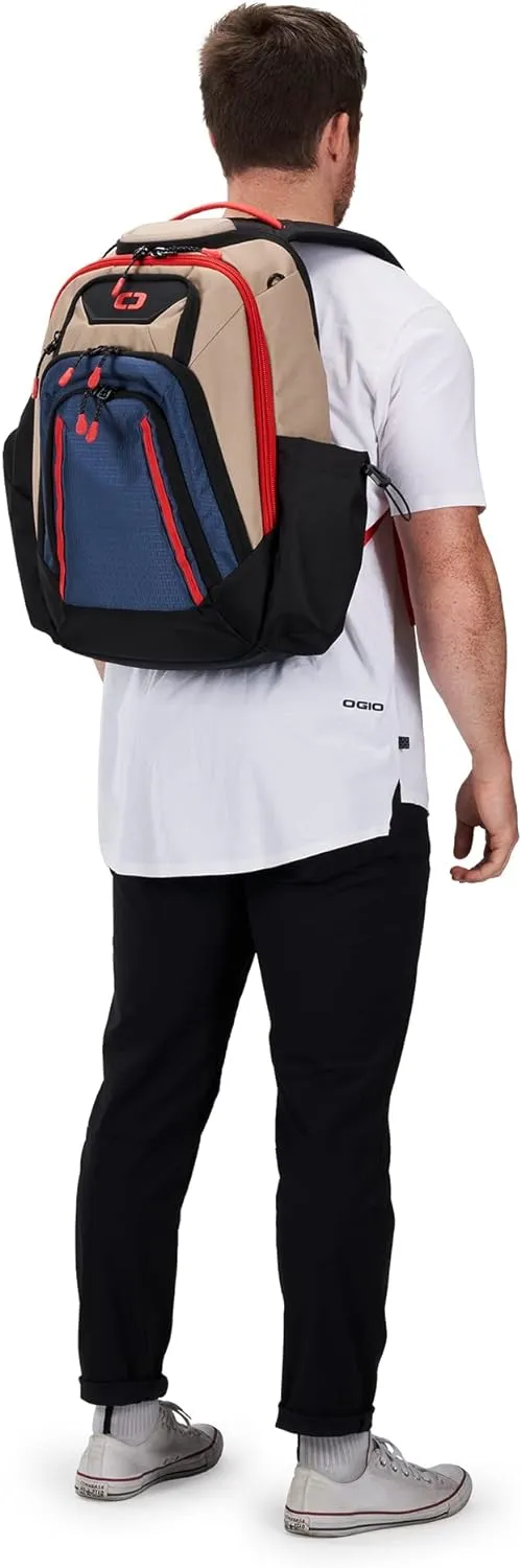 OGIO Backpack, Tan/Blue/Red, Gambit Pro (25 Liter)