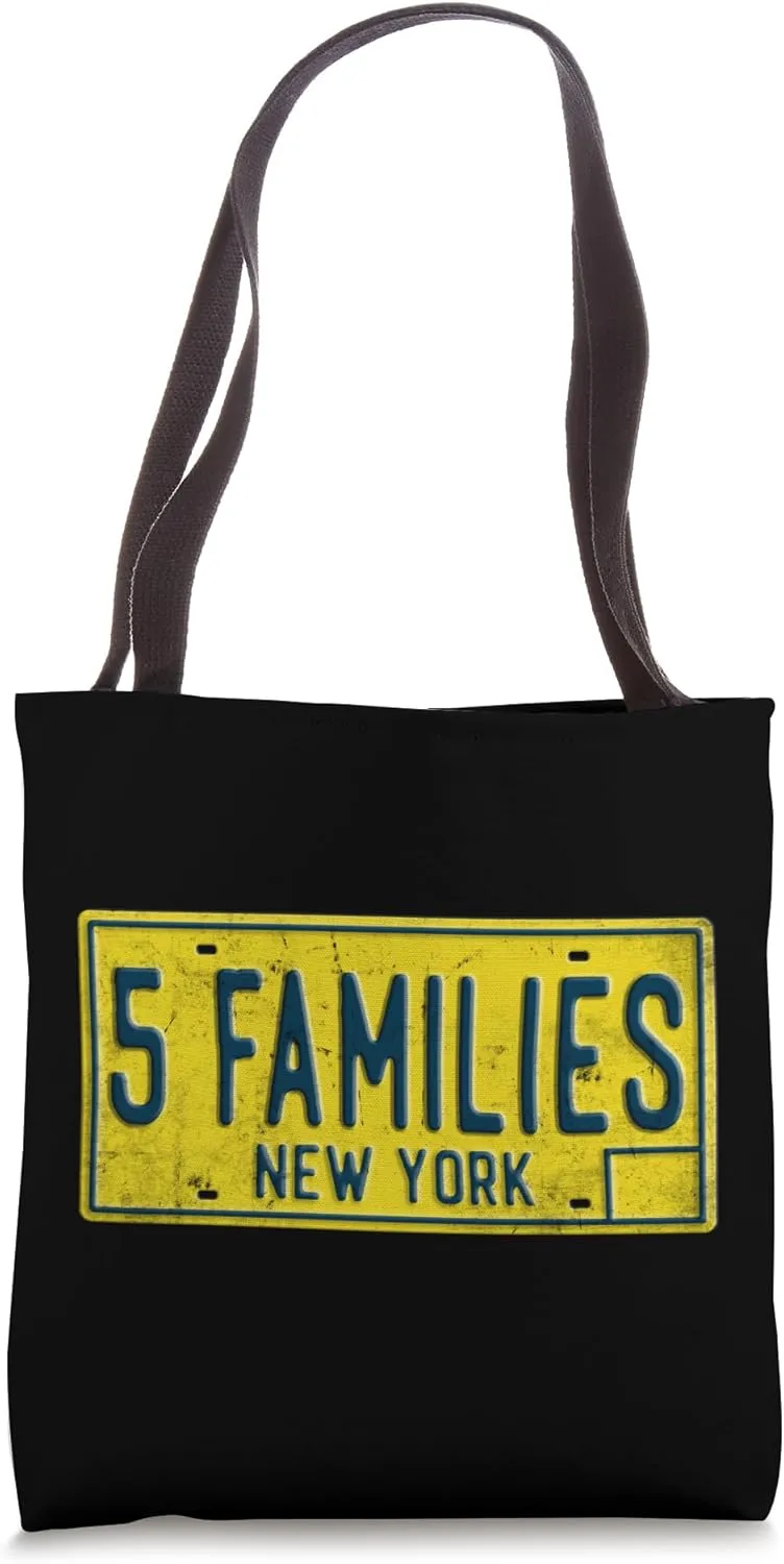 Old School NY mob mafia true crime history Five Families Tote Bag