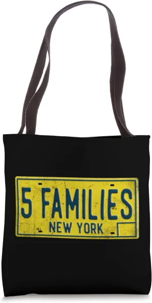 Old School NY mob mafia true crime history Five Families Tote Bag