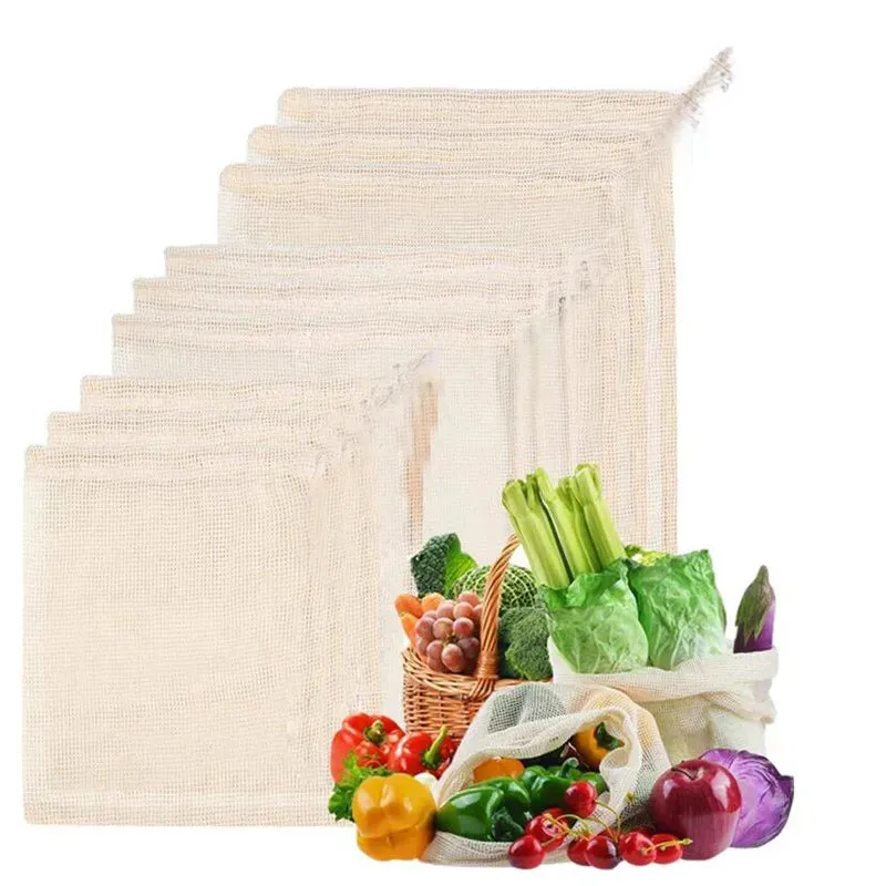 Organic Cotton Mesh Produce Bags Set