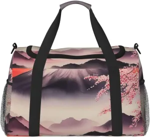 Oriental Cherry Flower Travel Duffel Bag Tote Bag Sports Gym Bag For Women And Men