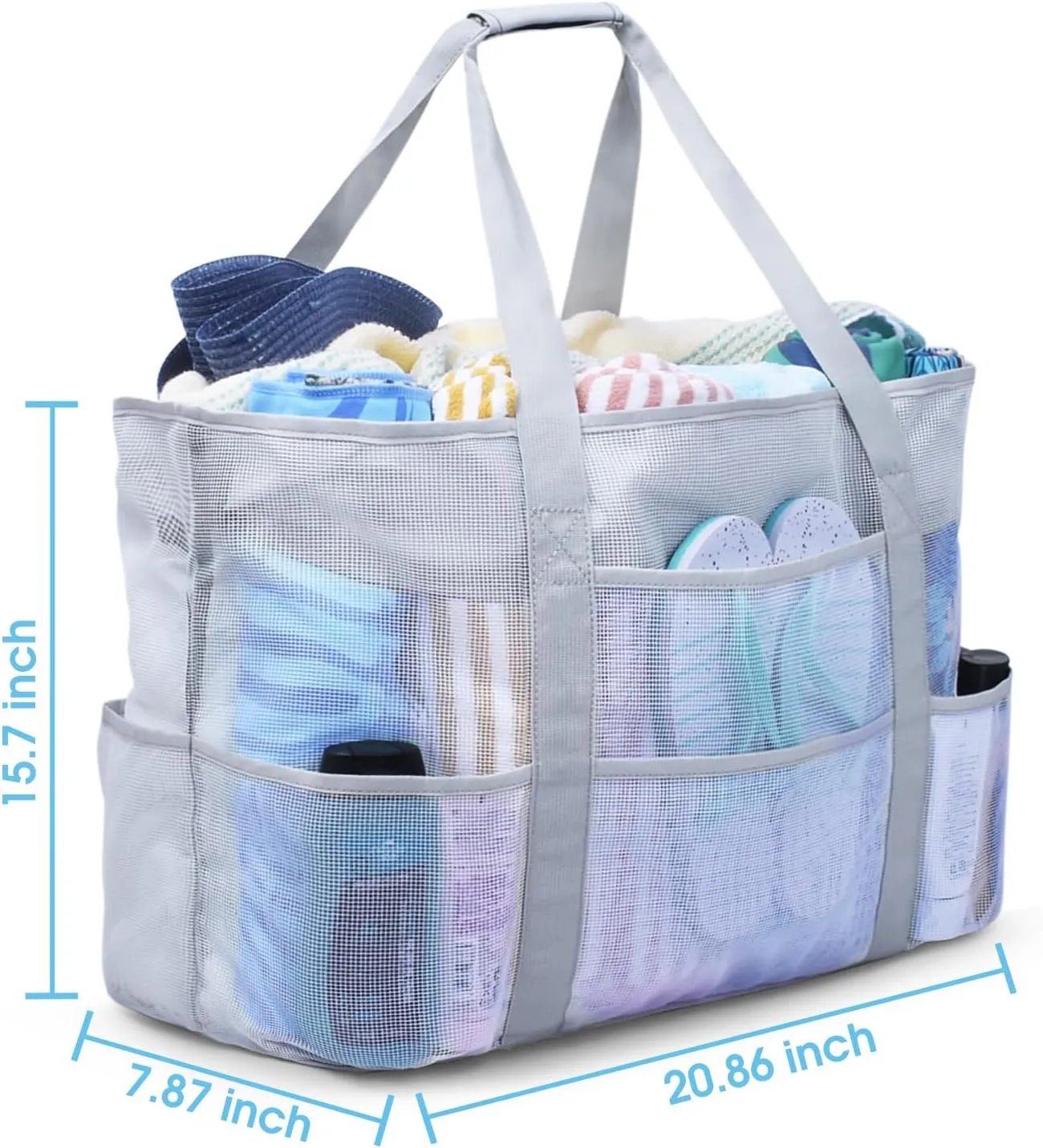 oscaurt Mesh Beach Bag Extra Large Waterproof Sandproof Beach Tote Pool Swim Bag Travel Vacation Essentials