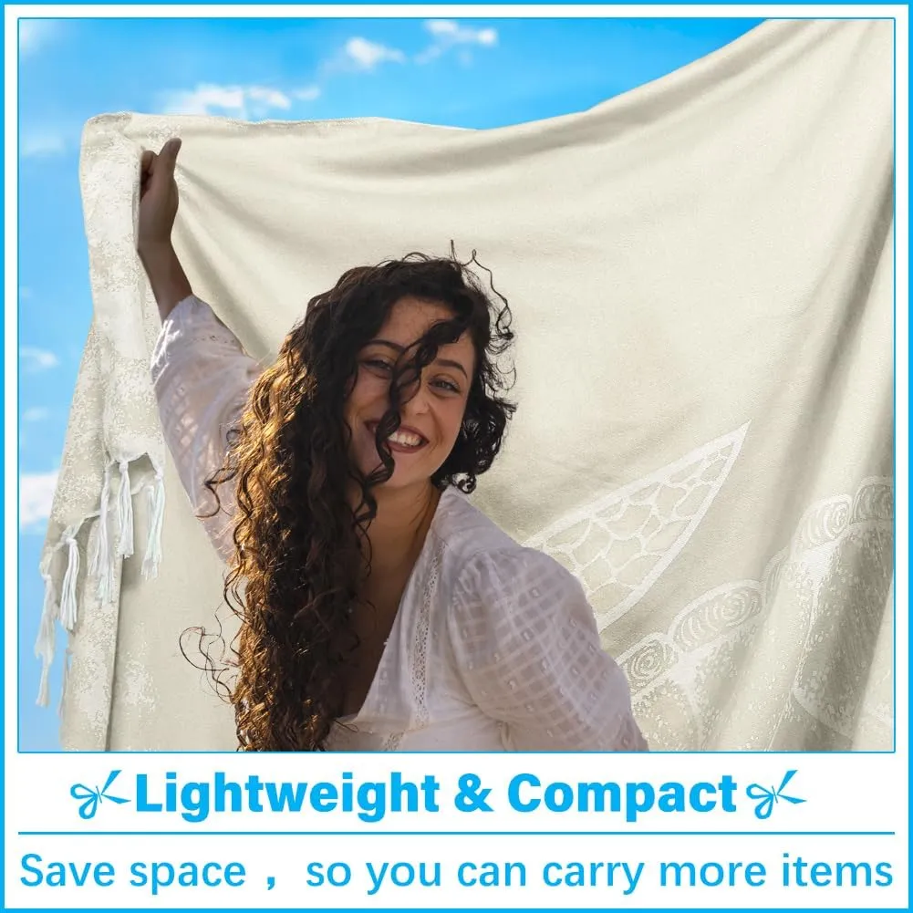 Oversized Turkish Beach Towel Blanket XXL Cotton Sandproof Towels Boho Woven Extra Large Big Sand Free Giant Throw Thick Blankets Huge Quilt XL Picnic Camping Necessities Cloud For Adult Gifts