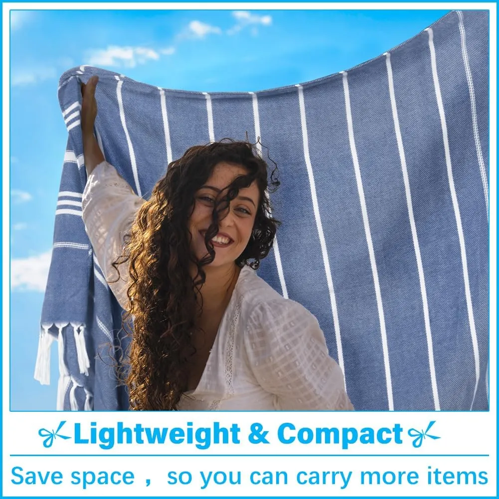Oversized Turkish Beach Towel Blanket XXL Cotton Sandproof Towels Boho Woven Extra Large Big Sand Free Giant Throw Thick Blankets Huge Quilt XL Picnic Camping Necessities Cloud For Adult Gifts