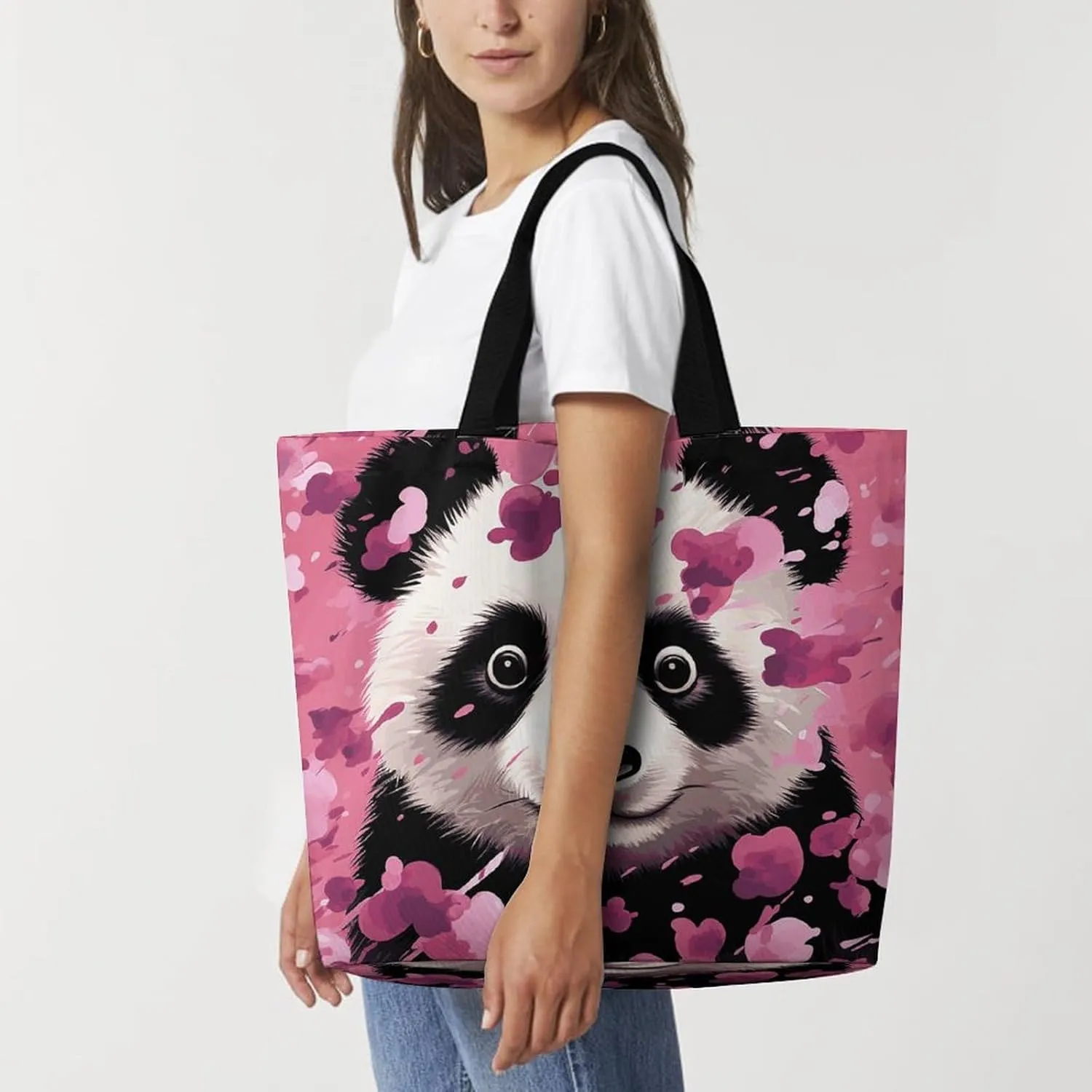 Owls on A Branch Tote Bag for Women Reusable Grocery Shoulder Bags Shopping Bag for Travel, Groceries