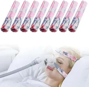 ８Pack Satin Strap Covers, Face Cushion Cover for Strap Headgear, Universal and Reusable Comfort Pads, C Papa Accessories & Supplies Mask Cover Headgear Pads for Reducing Red Marks (Printed)
