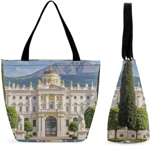 Palace Bag for Women Tote Bag with Zipper Handbag for Travel Work Grocery Bag Shopping Bag