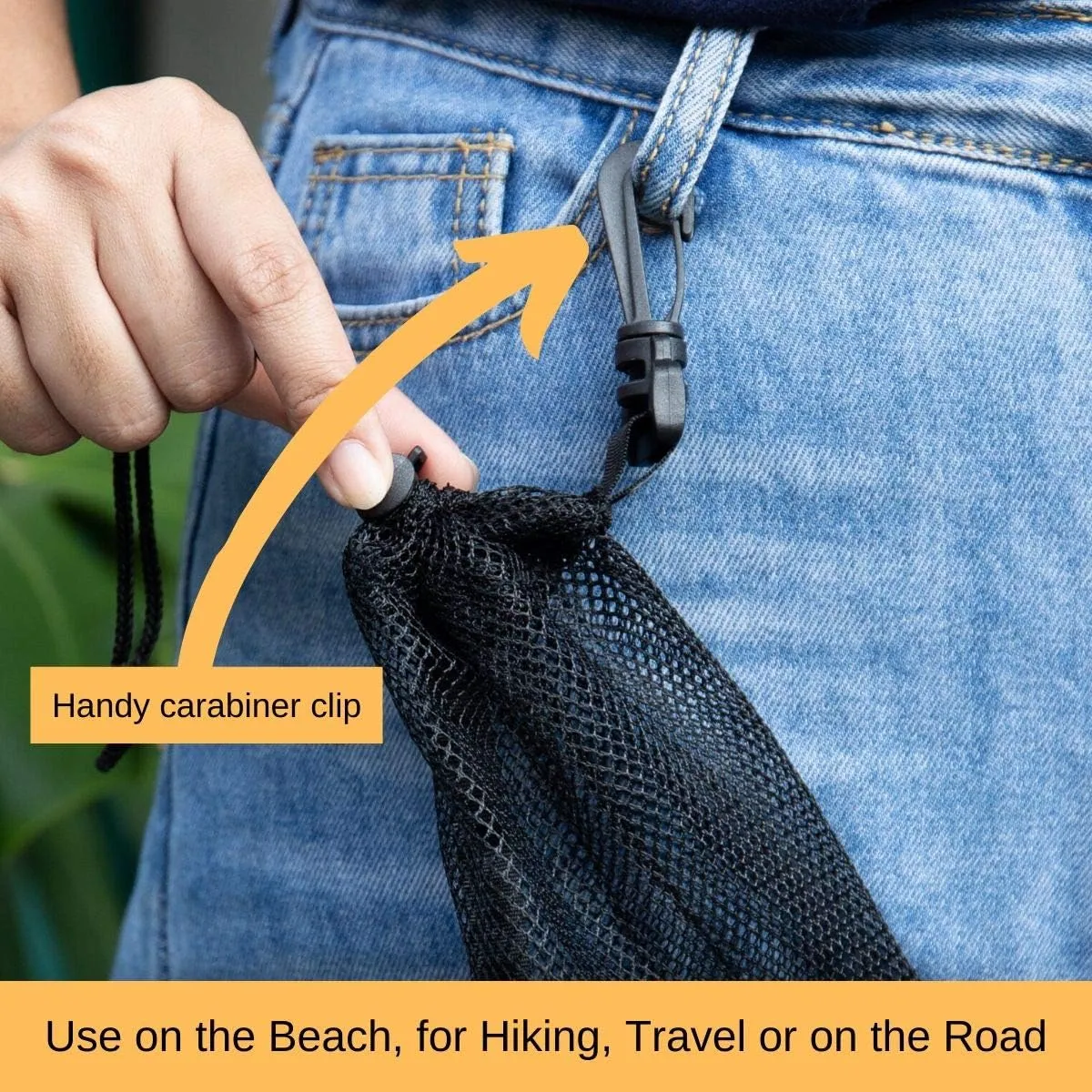 PALTERWEAR Mesh Drawstring Bag With Clip and Toggle Closure - For Scuba, Scalloping, Camping - Multi-Use Set of 4 (Black, 9 x 12 inch)