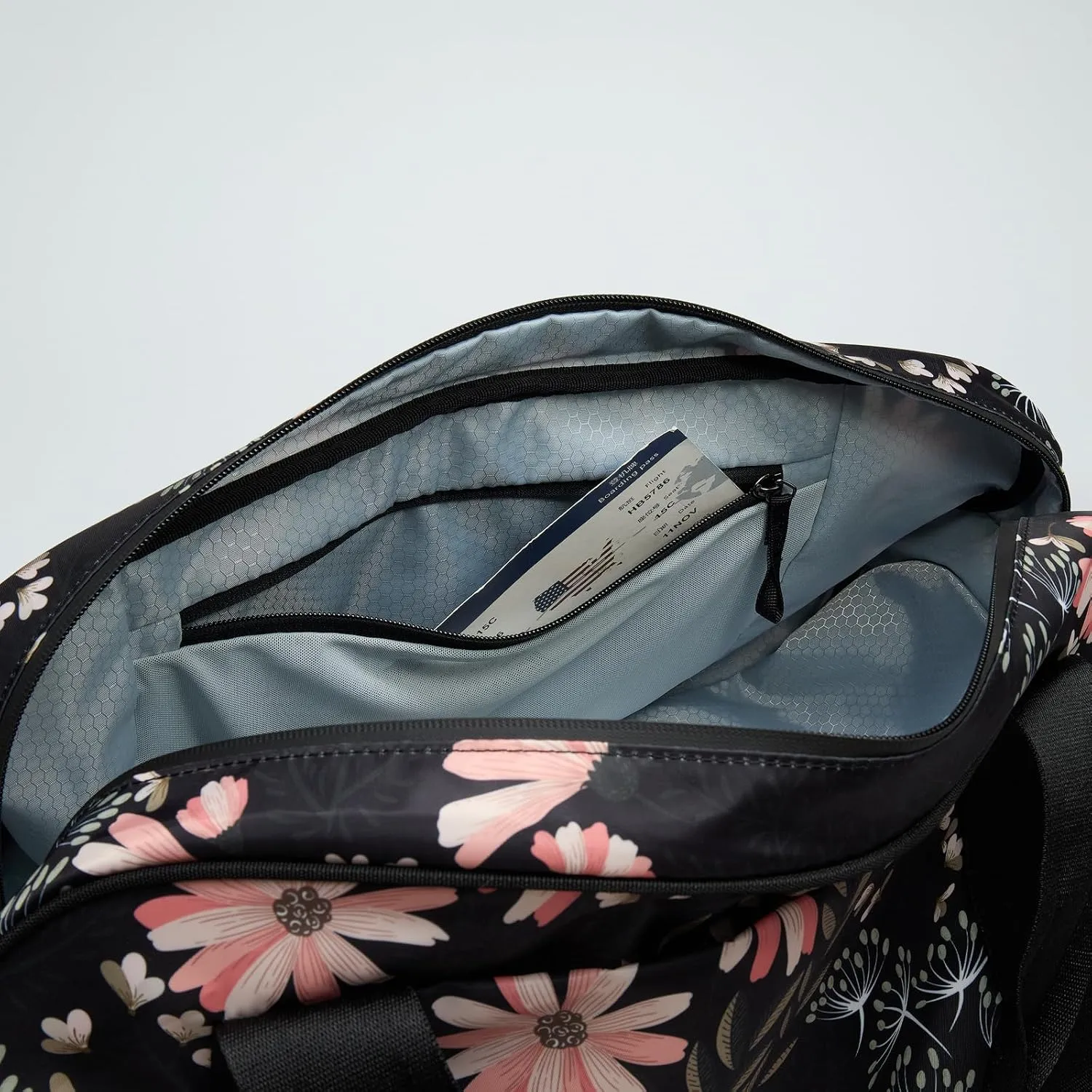 Pander 28L Large Gym Duffle Bag with Shoe Compartment, Fit for Travel, Weekend, Sports, Workout, Overnight.(Black Floral)