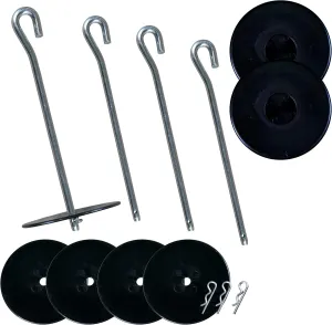 Park & Sun Sports Portable Volleyball Anchoring System for Beach/Sand or Grass, Black