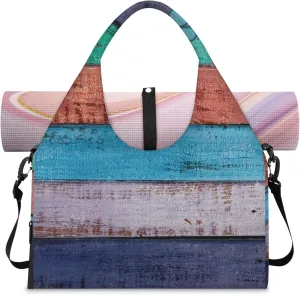 Paw On Wall Gym Bag Yoga Mat Tote for Women with Shoes Compartment Lightweight Duffle Travel Carrier Wet Dry Storage Pockets Adjustable Pilates Mats Shoulder Bags for Sport Swim