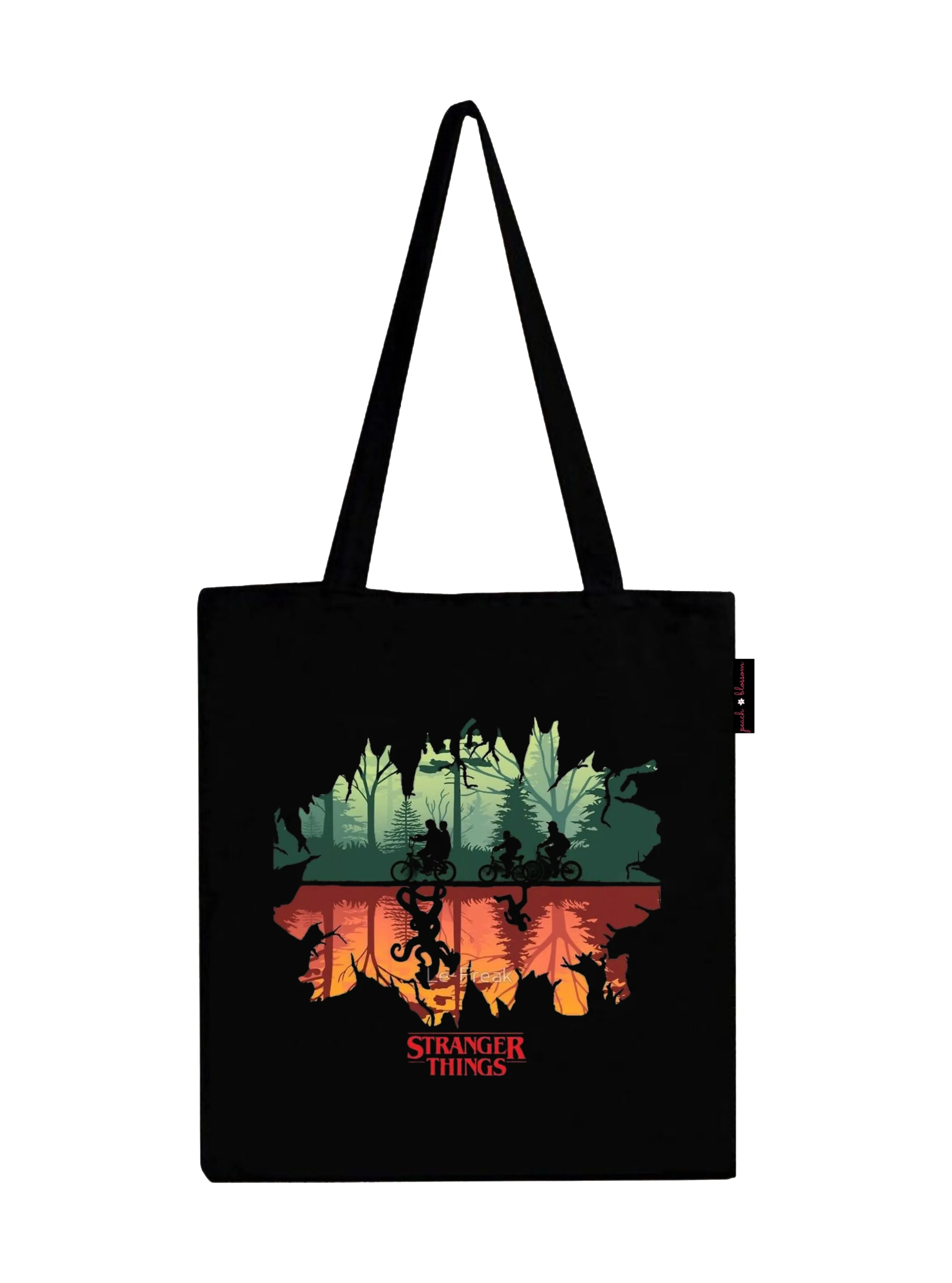 Peach Blossom Women's Cotton Printed Tote Bag With Zipper and Pouch | Pack Of 2 Combo