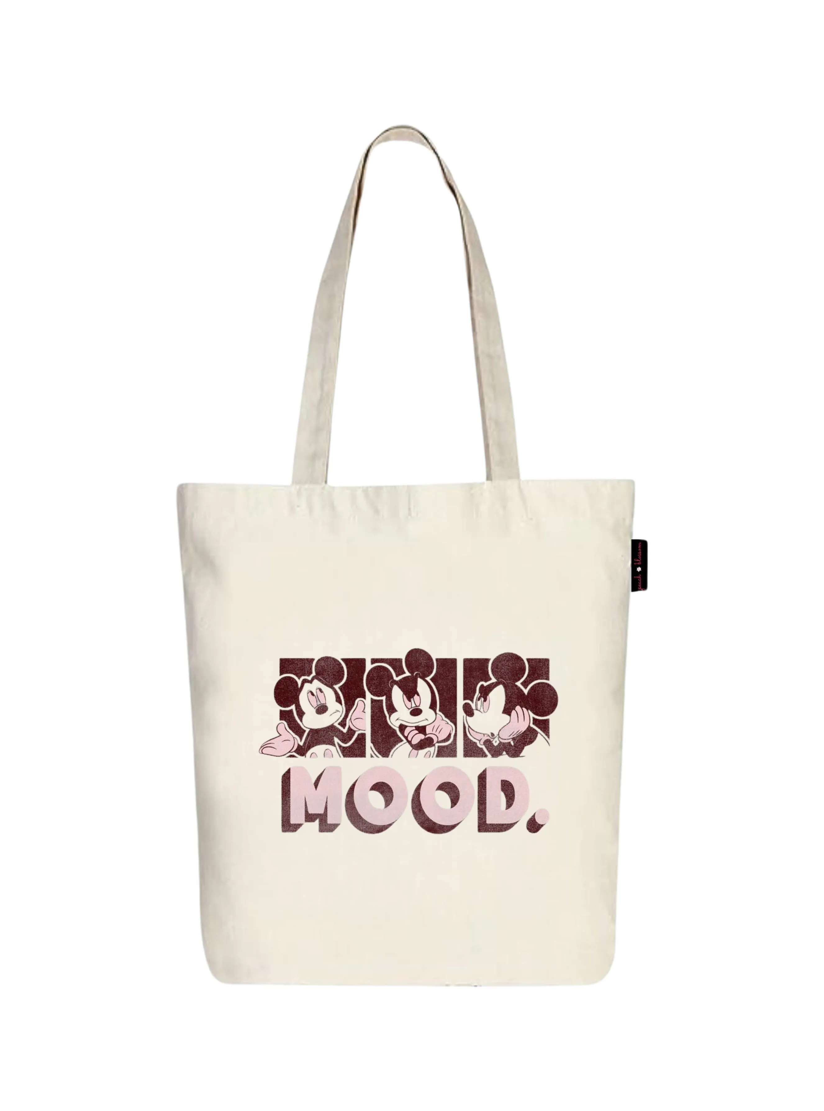 Peach Blossom Women's Cotton Printed Tote Bag With Zipper and Pouch | Pack Of 2 Combo